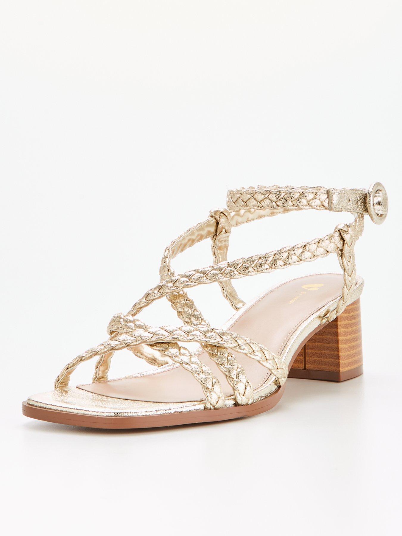 Gold heel 2024 sandals sale