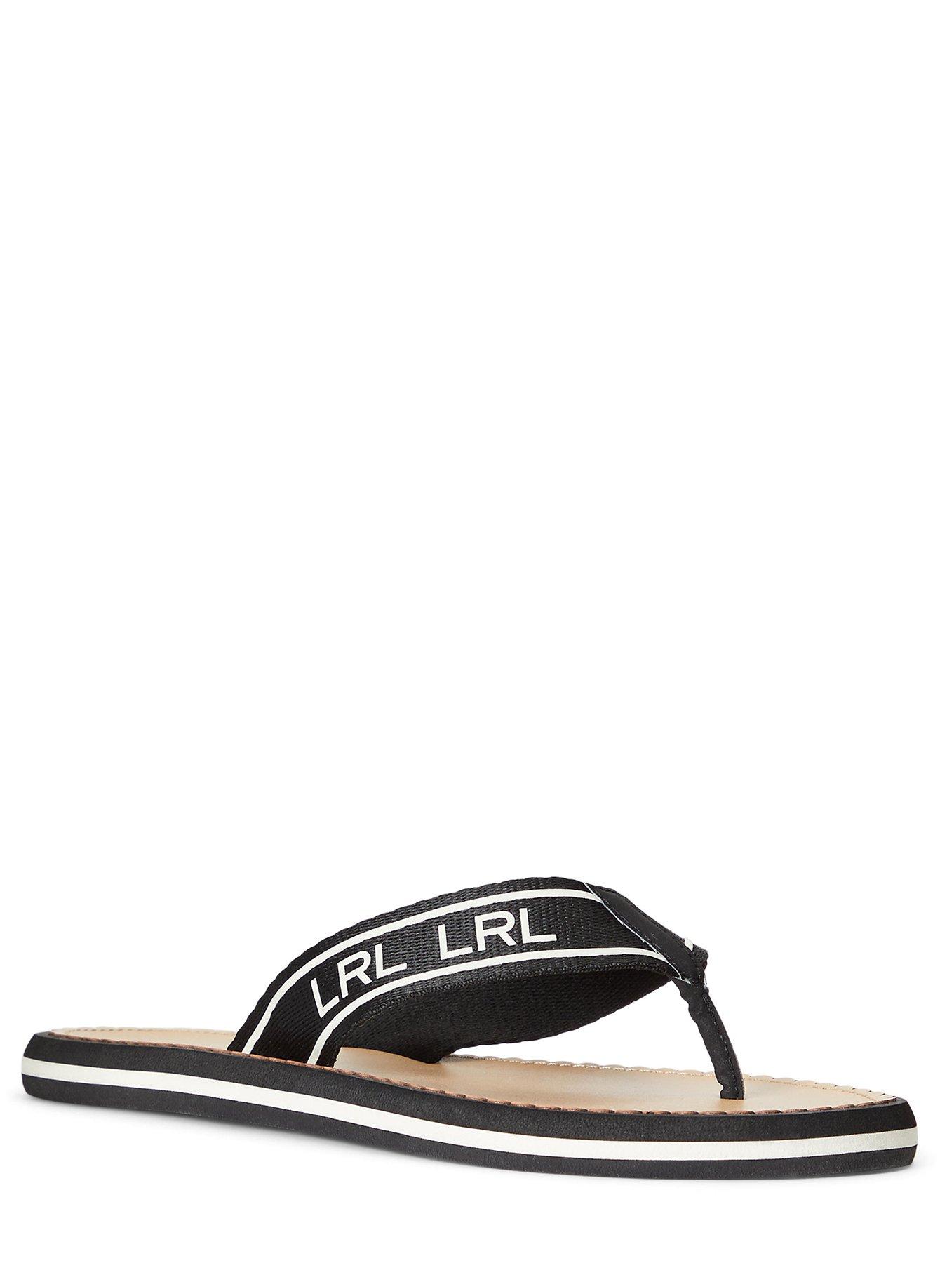 Lauren by Ralph Lauren Roxxy Flip Flop Sandals - Black/Vanilla 