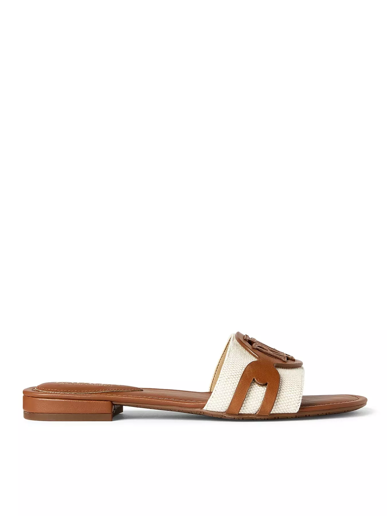 Lauren by Ralph Lauren Alegra Sandal Slide - Natural/Deep Saddle Tan |  