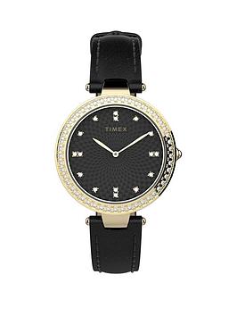 timex city collection leather women's watch