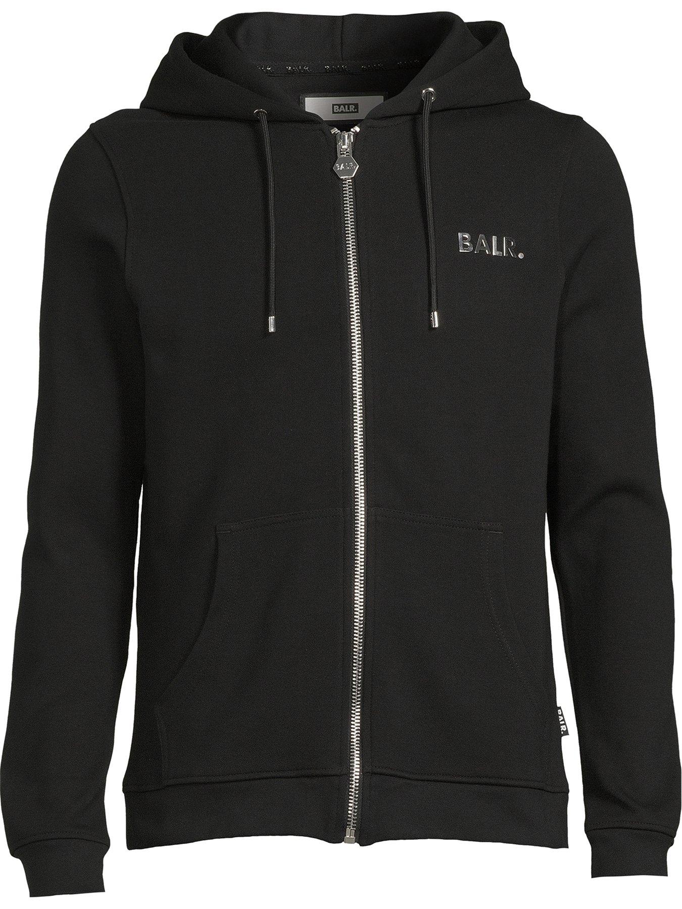 BALR Q-Series Straight Zip Through Hoodie - Black