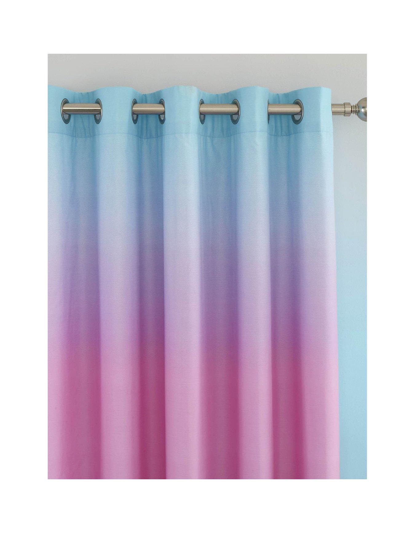 Image 2 of 4 of Catherine Lansfield Ombre Rainbow Clouds Lined Eyelet Curtains Two Panels W168xD183cm(W66xD72inches)