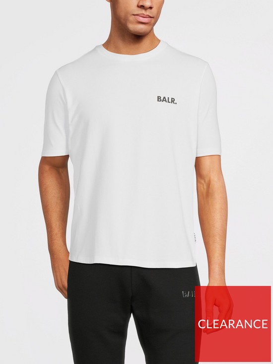 front image of balr-athletic-small-chest-logo-t-shirt-white