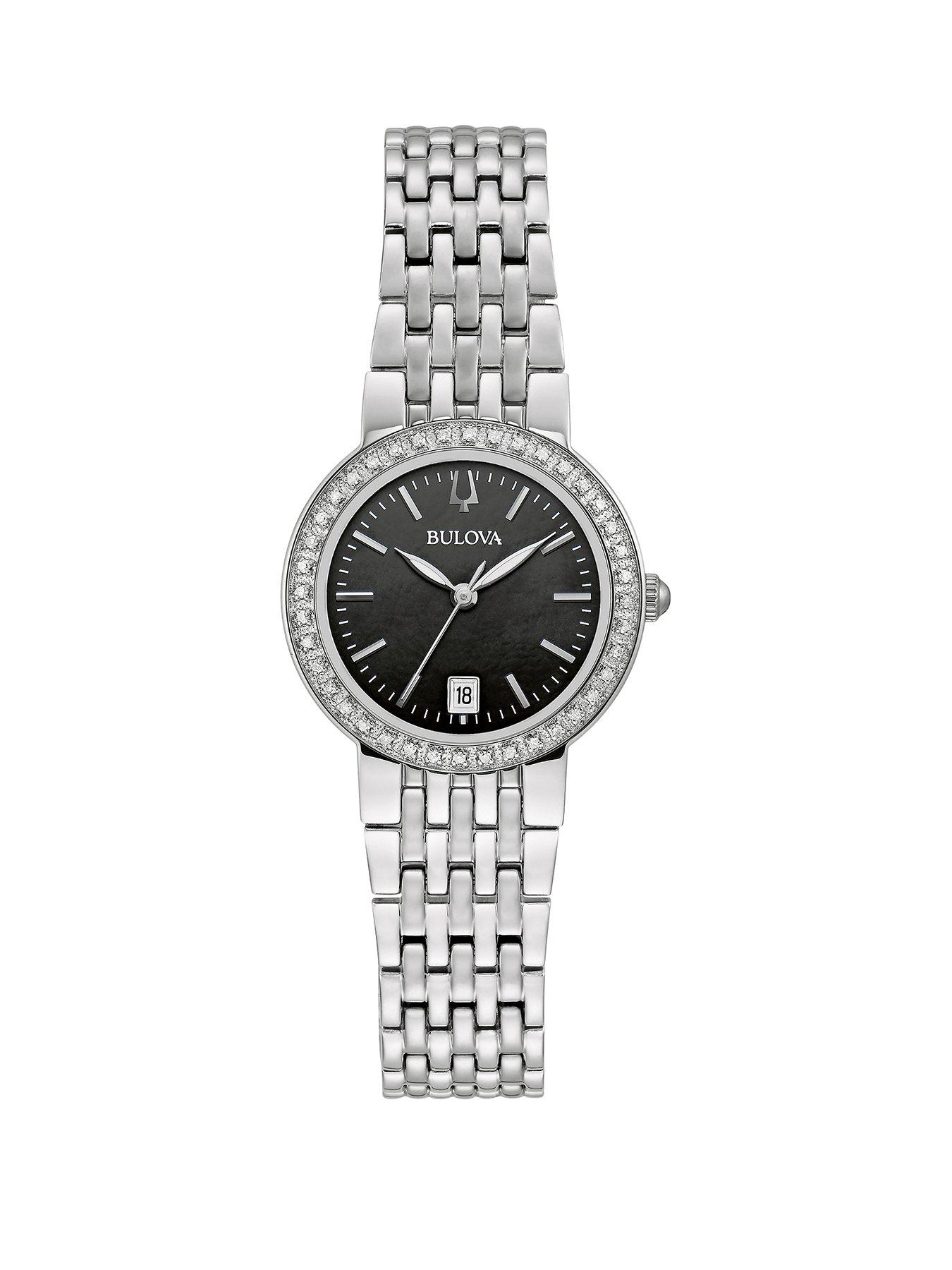 Product photograph of Bulova Ladies Diamond Watch from very.co.uk
