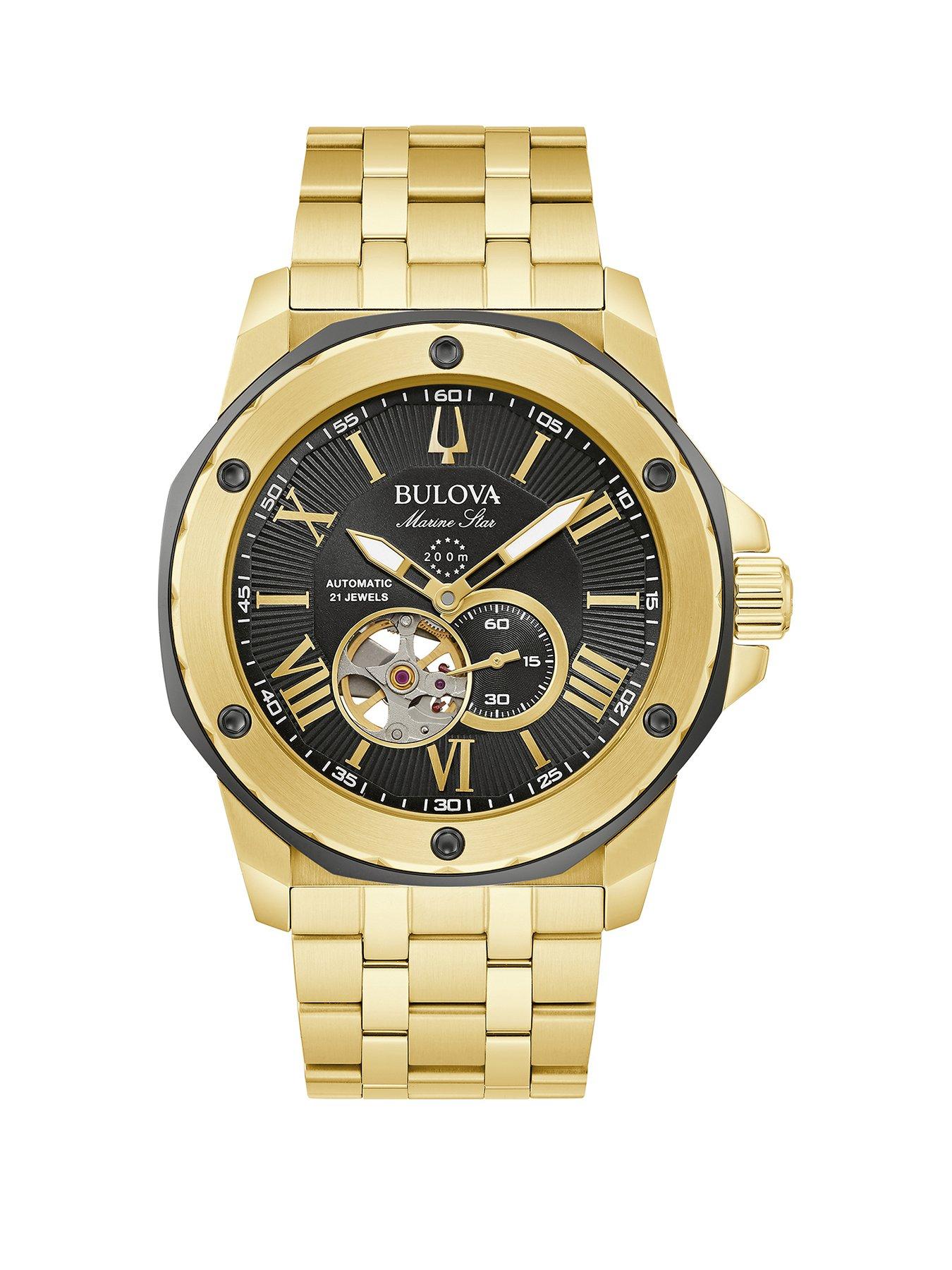 Product photograph of Bulova Men S Marine Star Automatic Bracelet Watch from very.co.uk