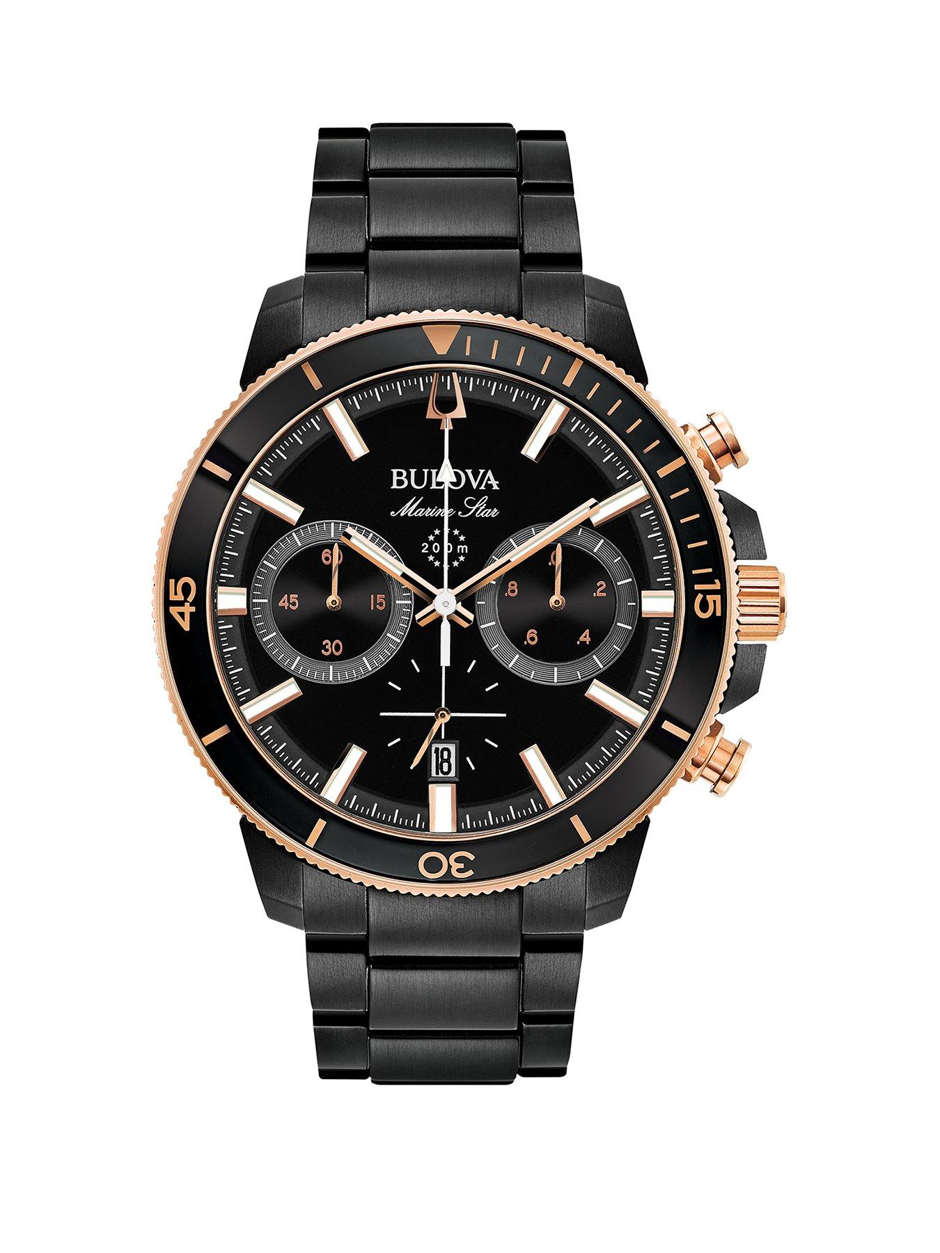Product photograph of Bulova Men S Marine Star Chronograph Watch from very.co.uk