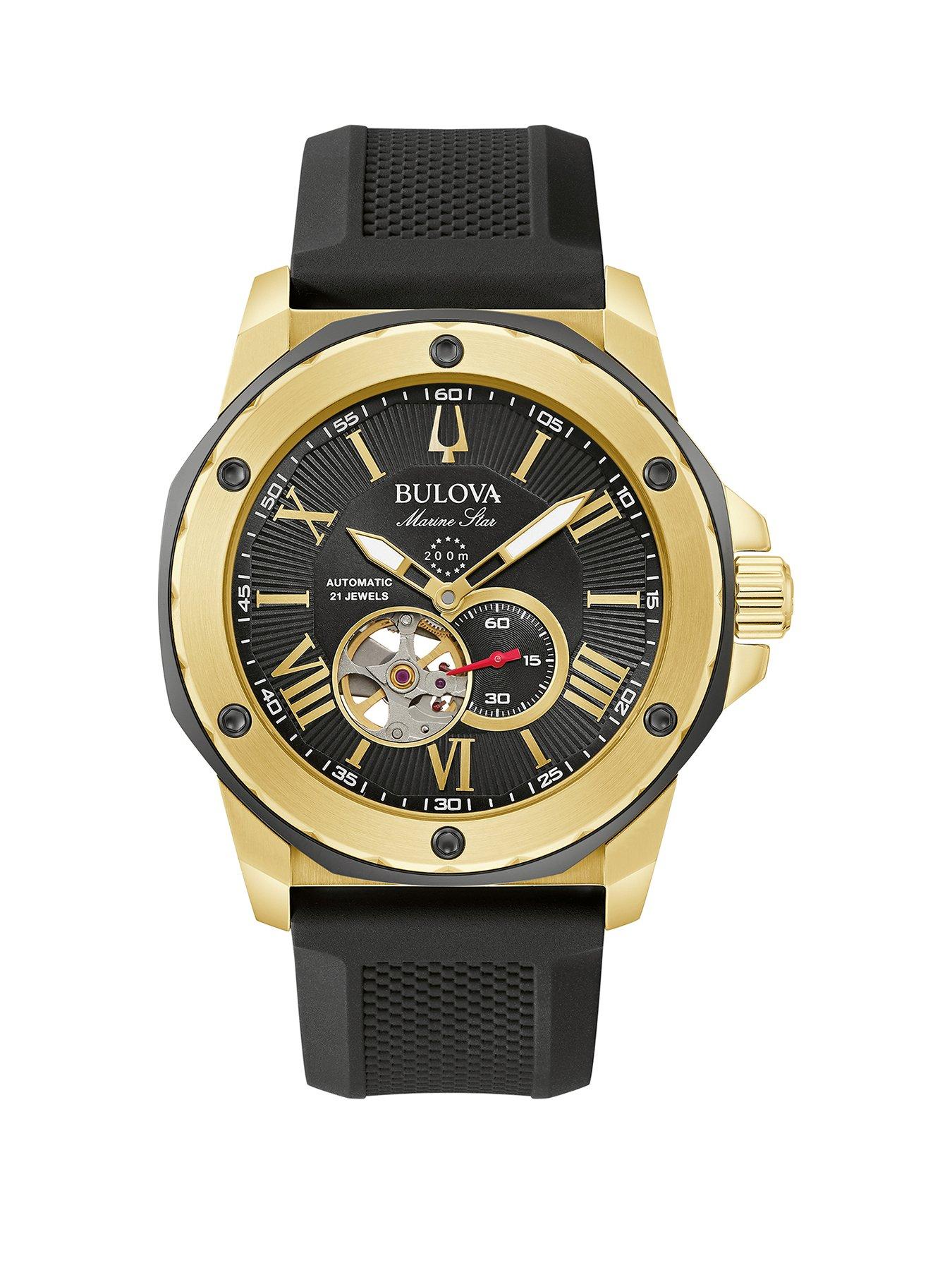Product photograph of Bulova Men S Marine Star Automatic Strap Watch from very.co.uk