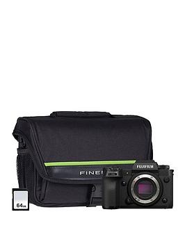 fujifilm x-h2 mirrorless digital camera body kit with system bag and 64gb sdxc card - black