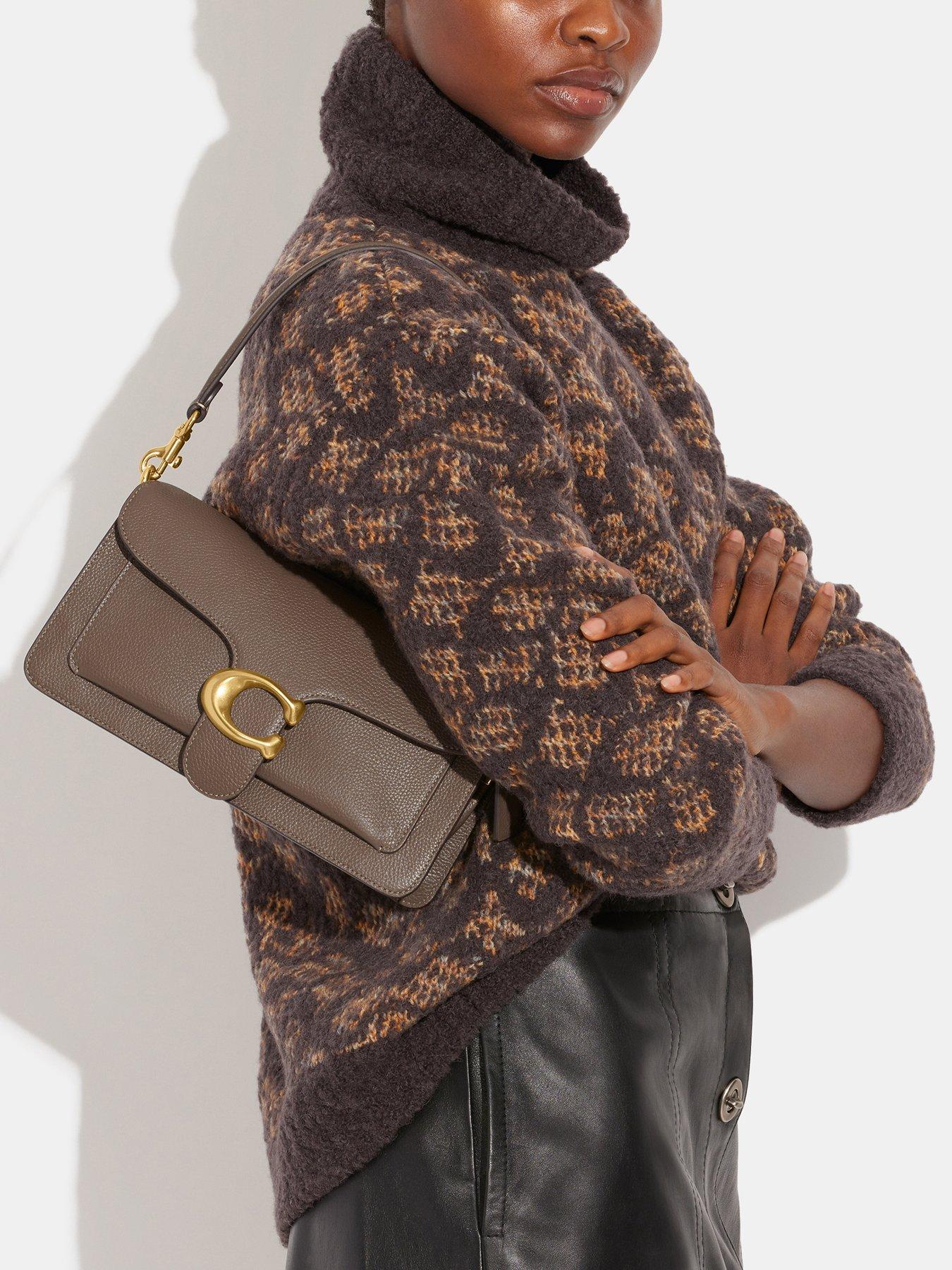 COACH Polished Pebble Leather Tabby Shoulder Bag 26 Dark Stone very