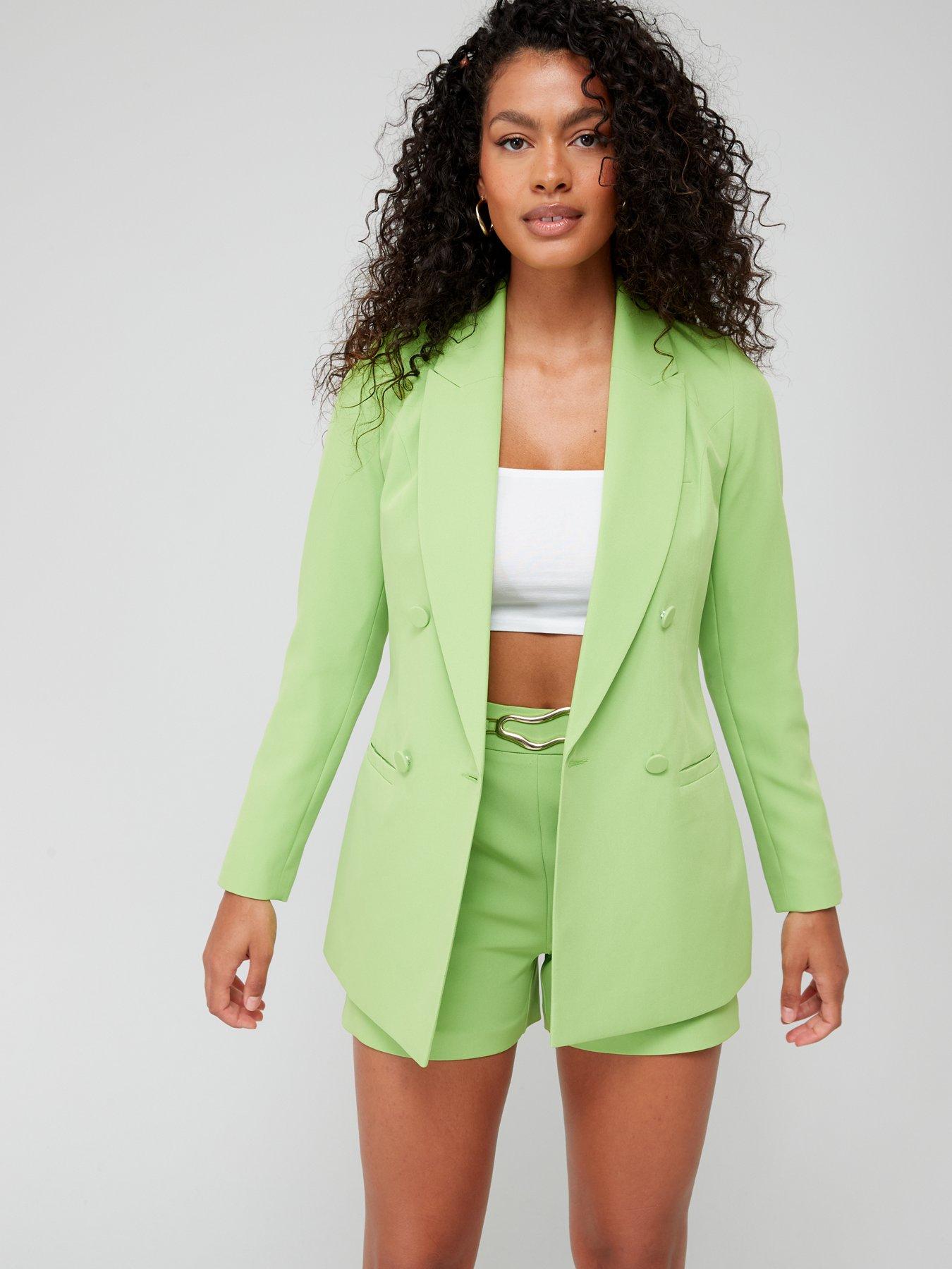 Double Breasted Soft Blazer Lime Green