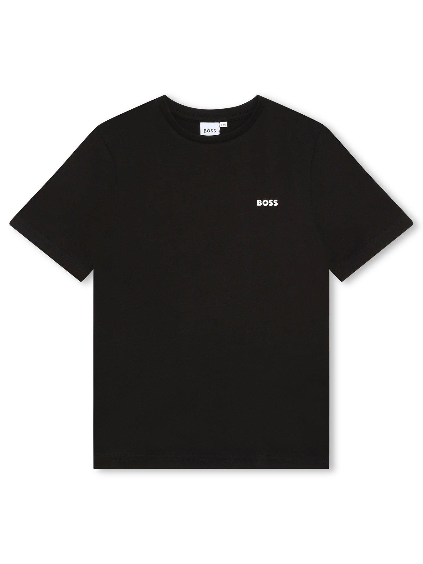 BOSS Boys Short Sleeve Small Logo T-shirt - Black | very.co.uk