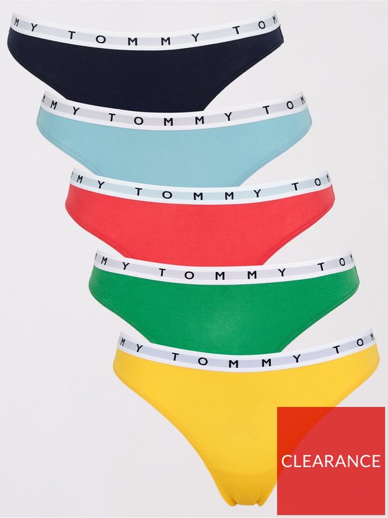 Tommy Hilfiger Tommy Cotton 5 Pack Thong - Multi | very.co.uk