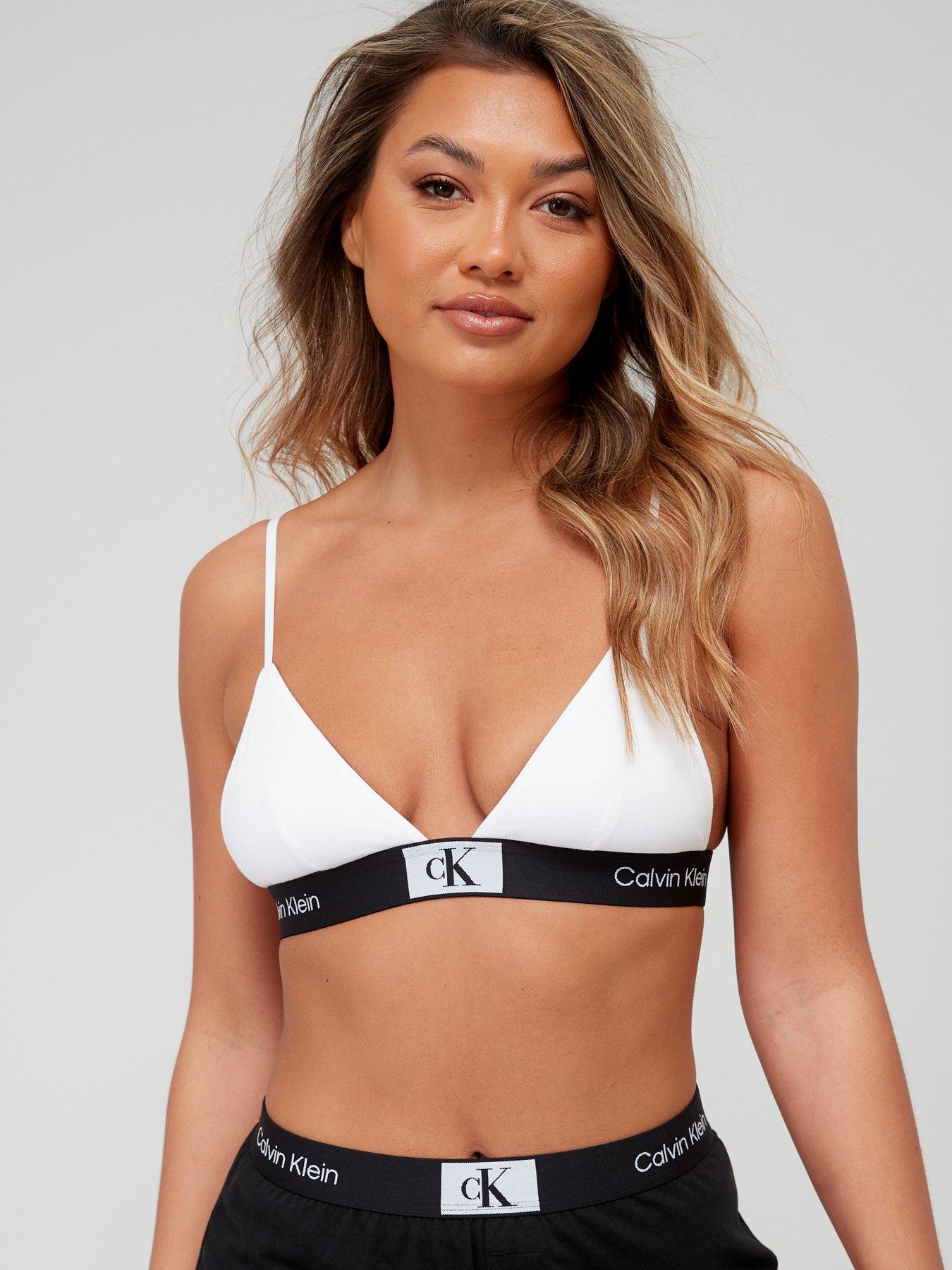 Calvin Klein Cotton Unlined Triangle Bra - White