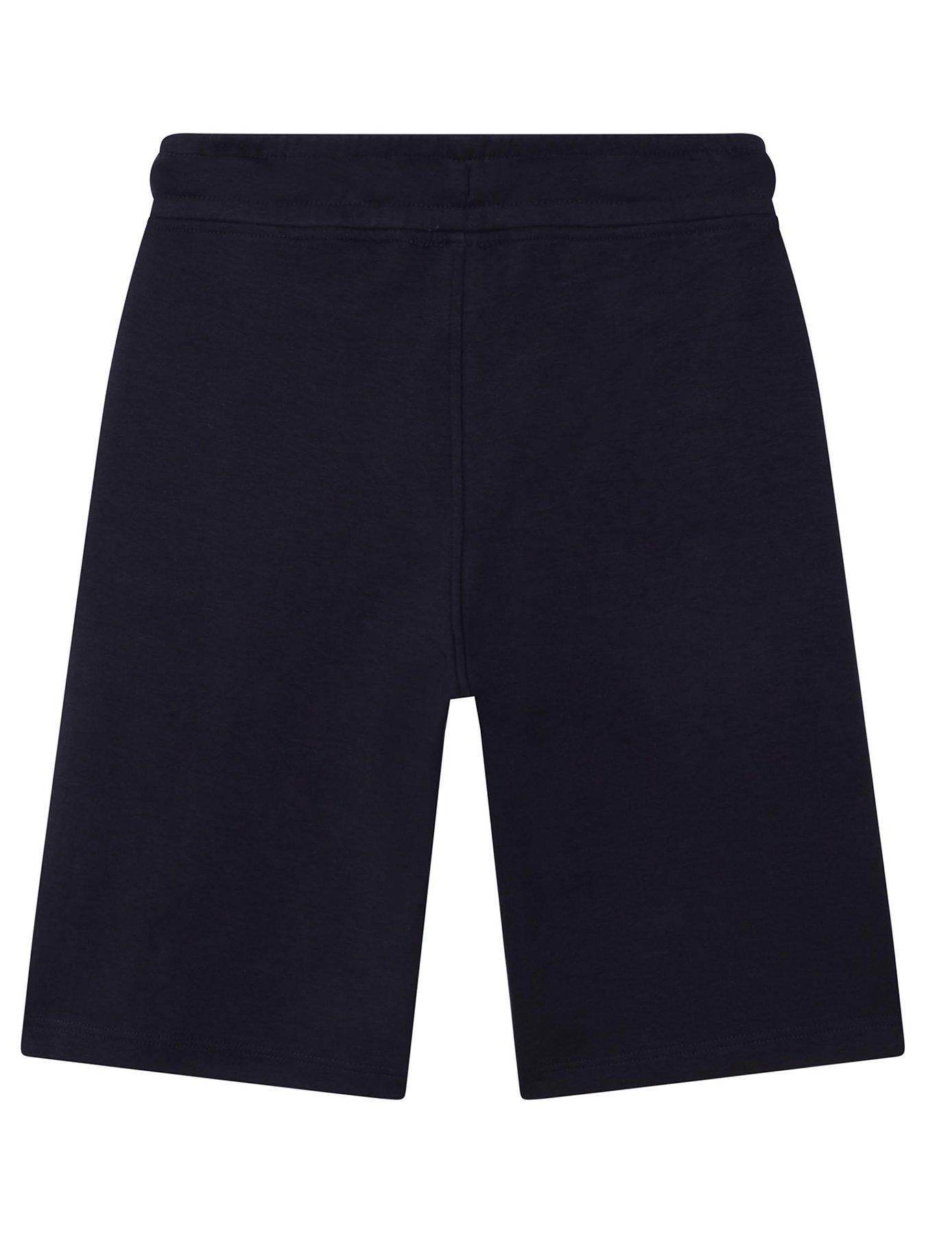 BOSS Boys Stripe Logo Jog Shorts - Navy