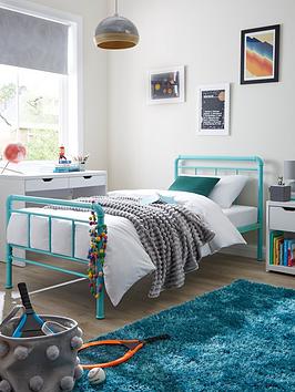 Product photograph of Freddie Children S Metal Single Bed Frame - Teal - Bed Frame Only from very.co.uk