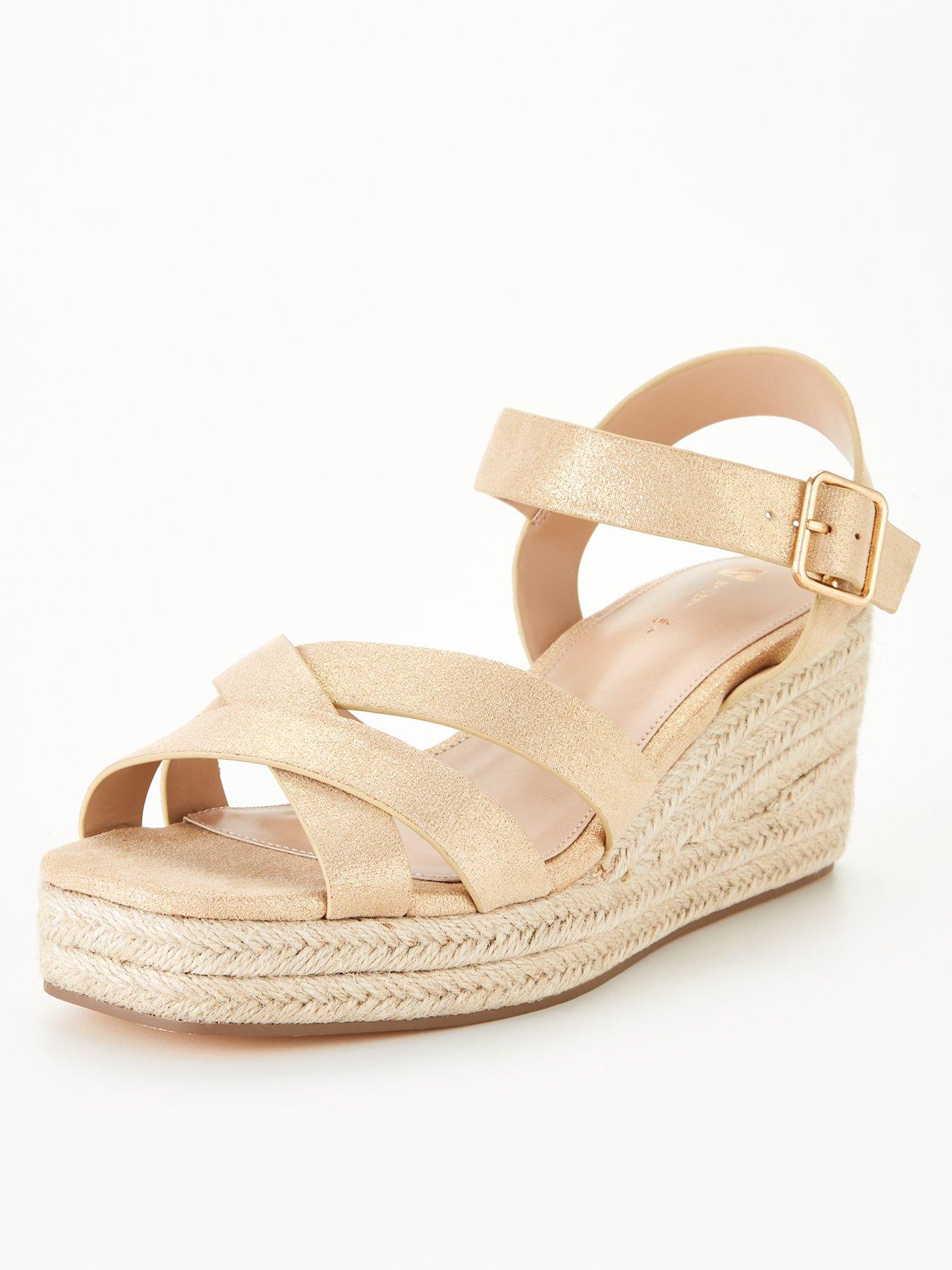 Wide fit gold on sale wedges