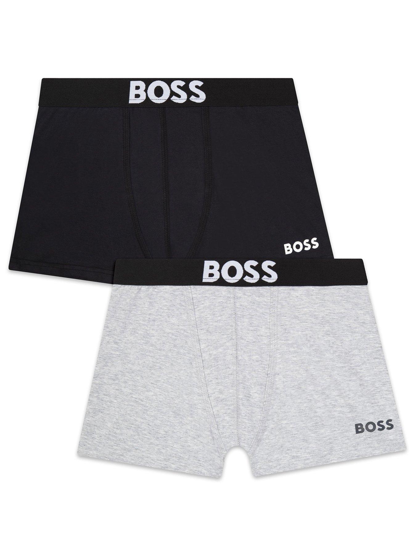 BOSS Boys 2 Pack Boxer Shorts - Black/grey