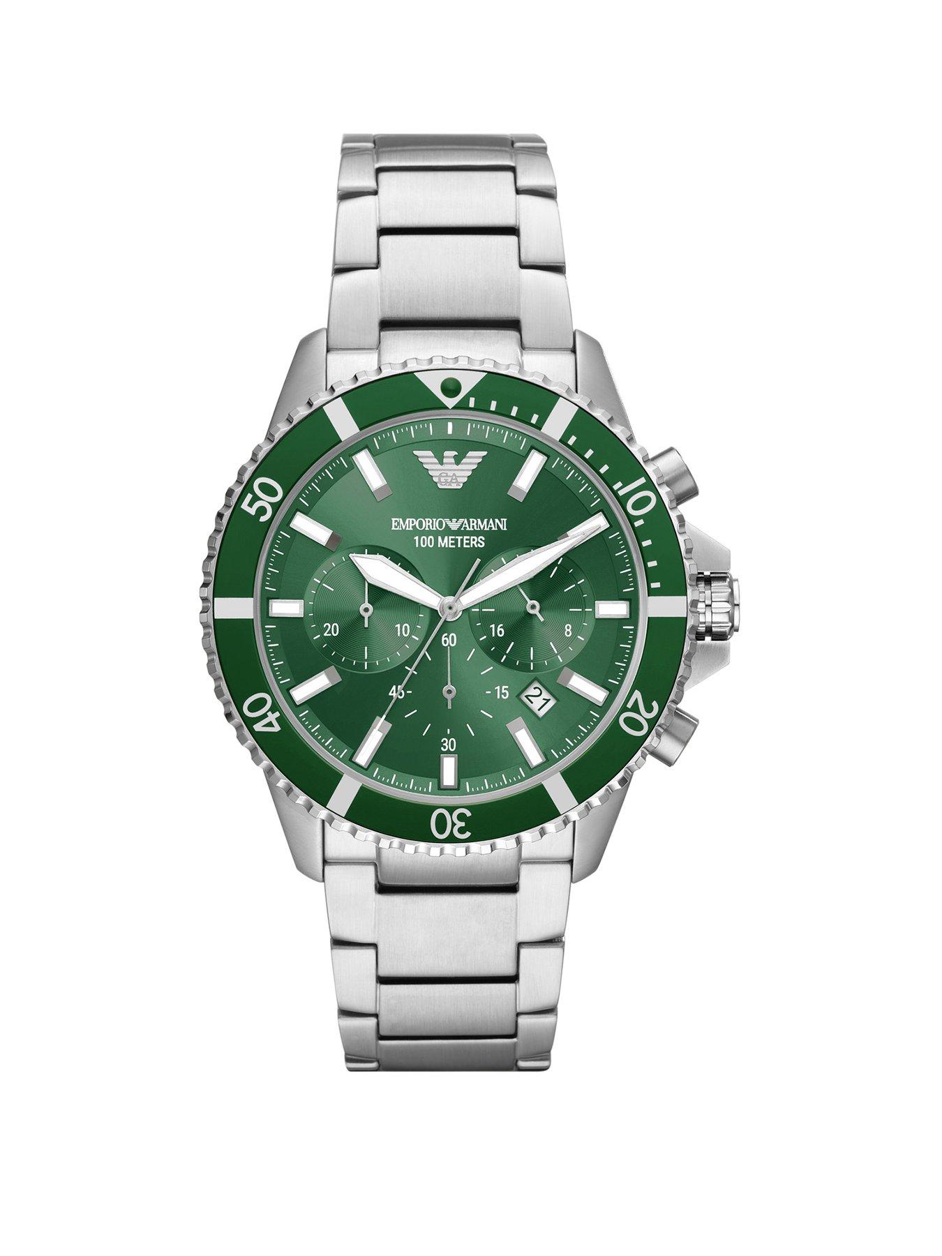 Product photograph of Emporio Armani Traditional Mens Chronograph Watch - Multi from very.co.uk