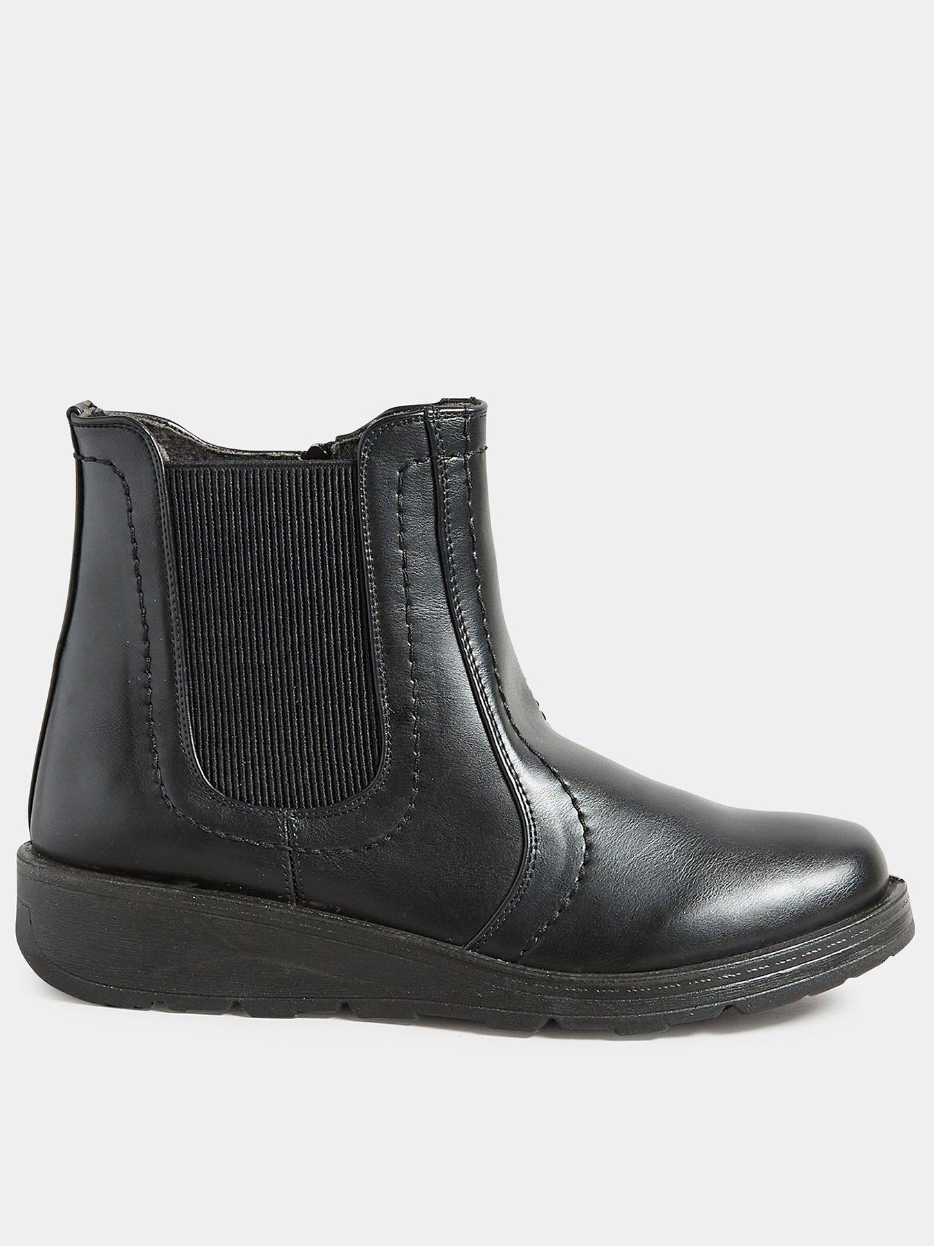 Yours Wide Fit Wedge Chelsea Boot Black