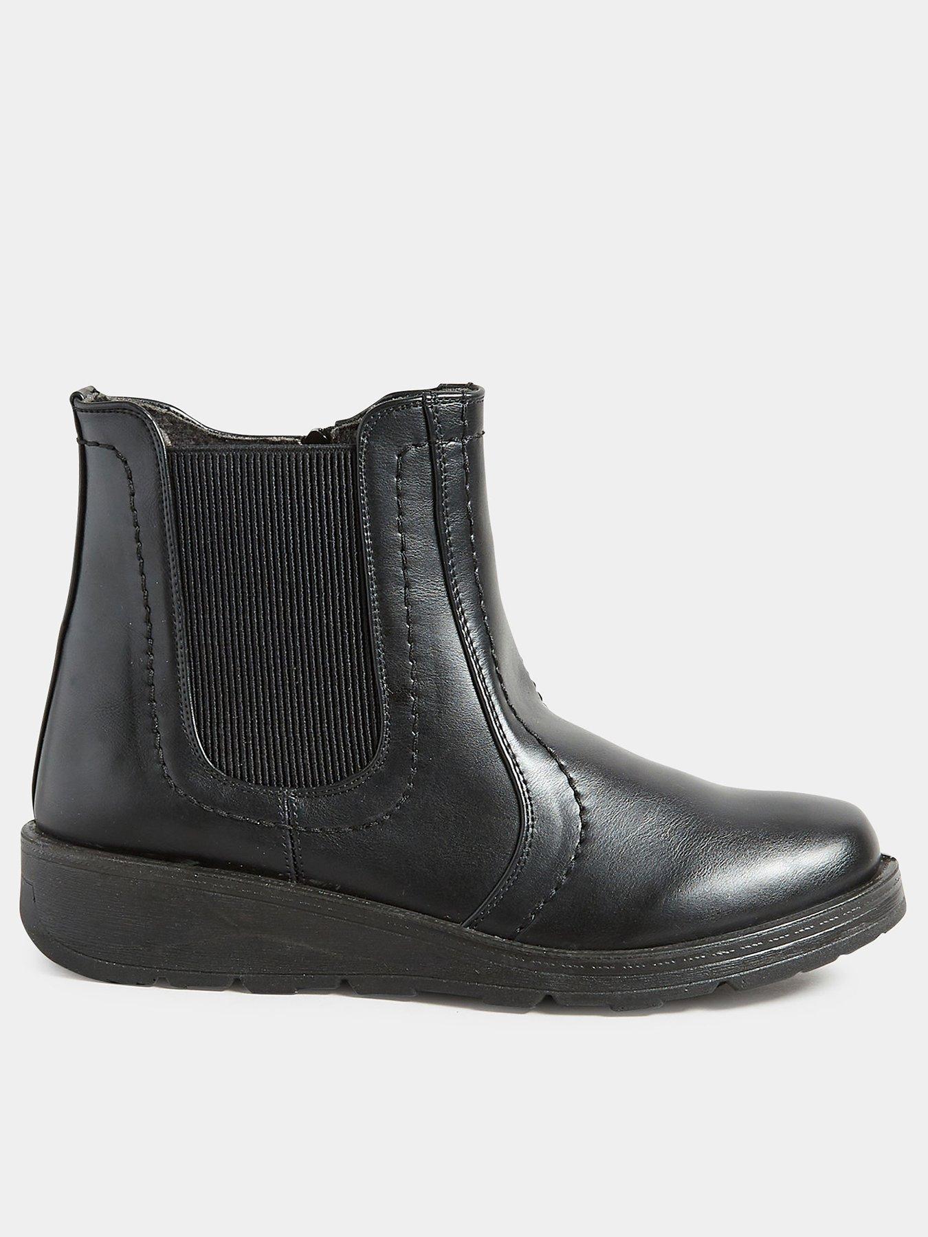 undefined Wide Fit Wedge Chelsea Boot - Black