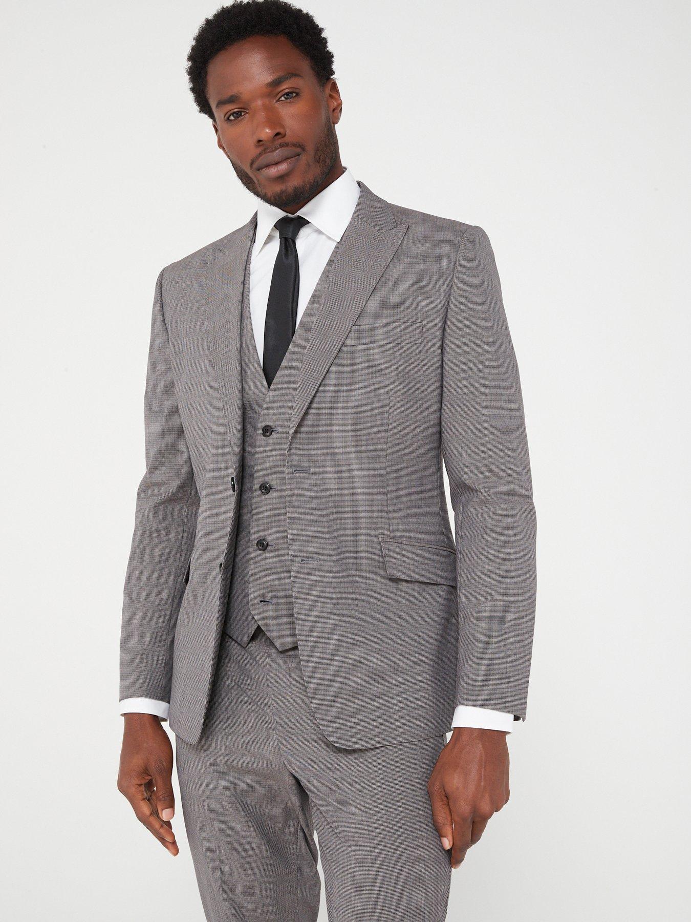 River Island Grey Skinny Twill Suit Jacket