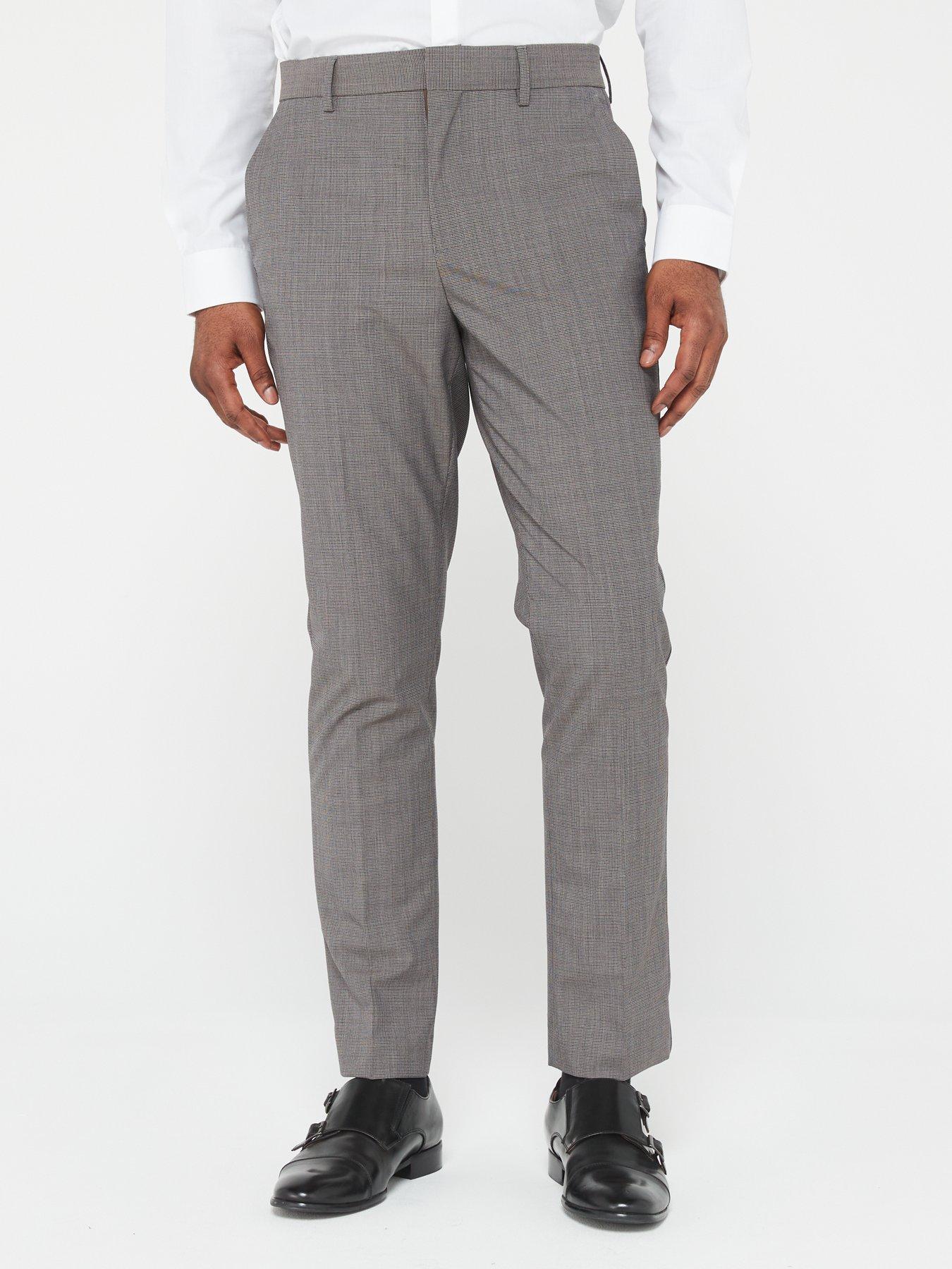 Peter Werth X Very Slim Fit Dogtooth Suit Trousers - Brown | very.co.uk