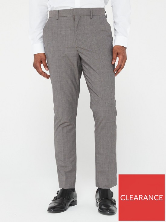 front image of peter-werth-x-very-slim-fit-dogtooth-suit-trousers-grey