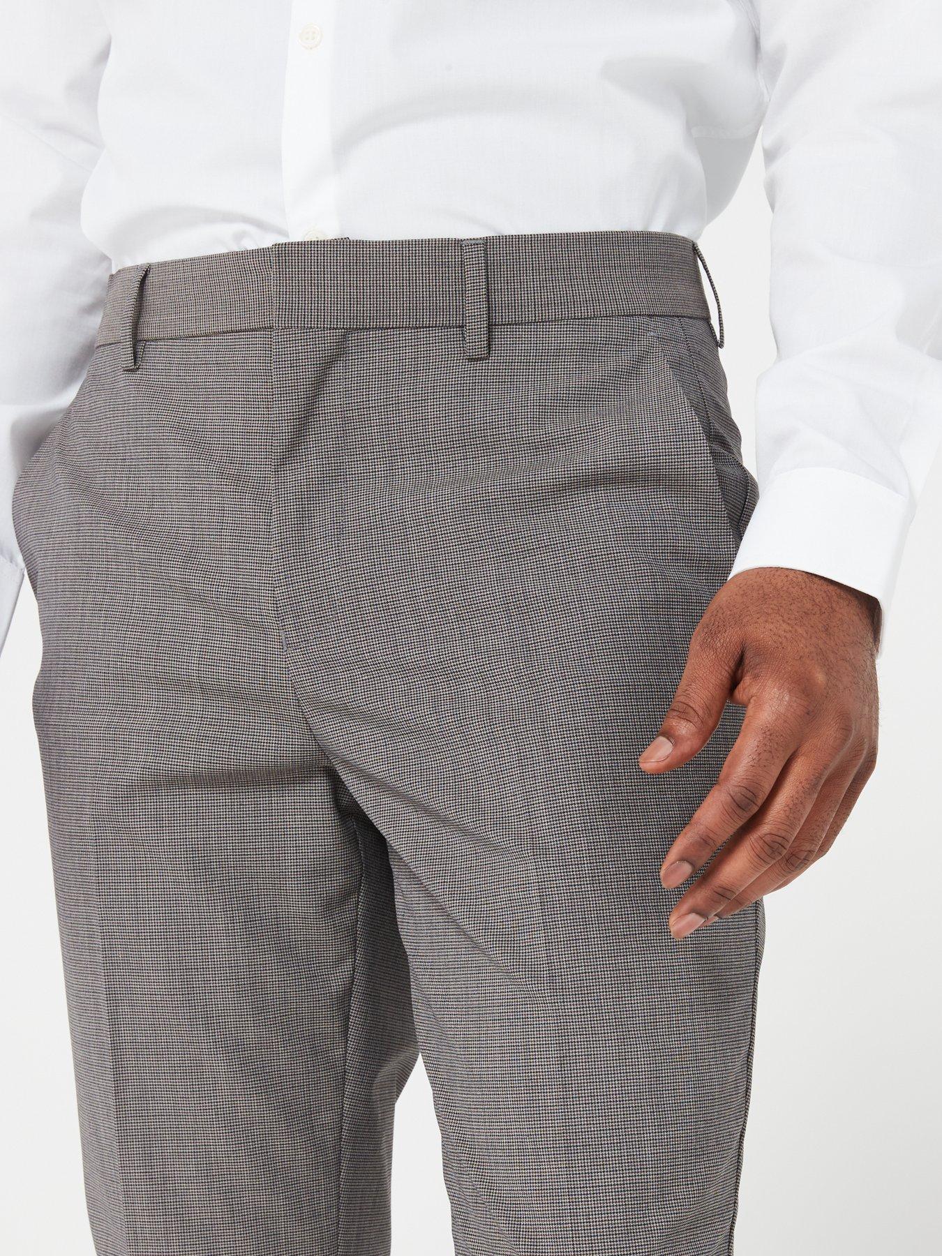 Peter Werth X Very Slim Fit Dogtooth Suit Trousers - Brown | Very.co.uk