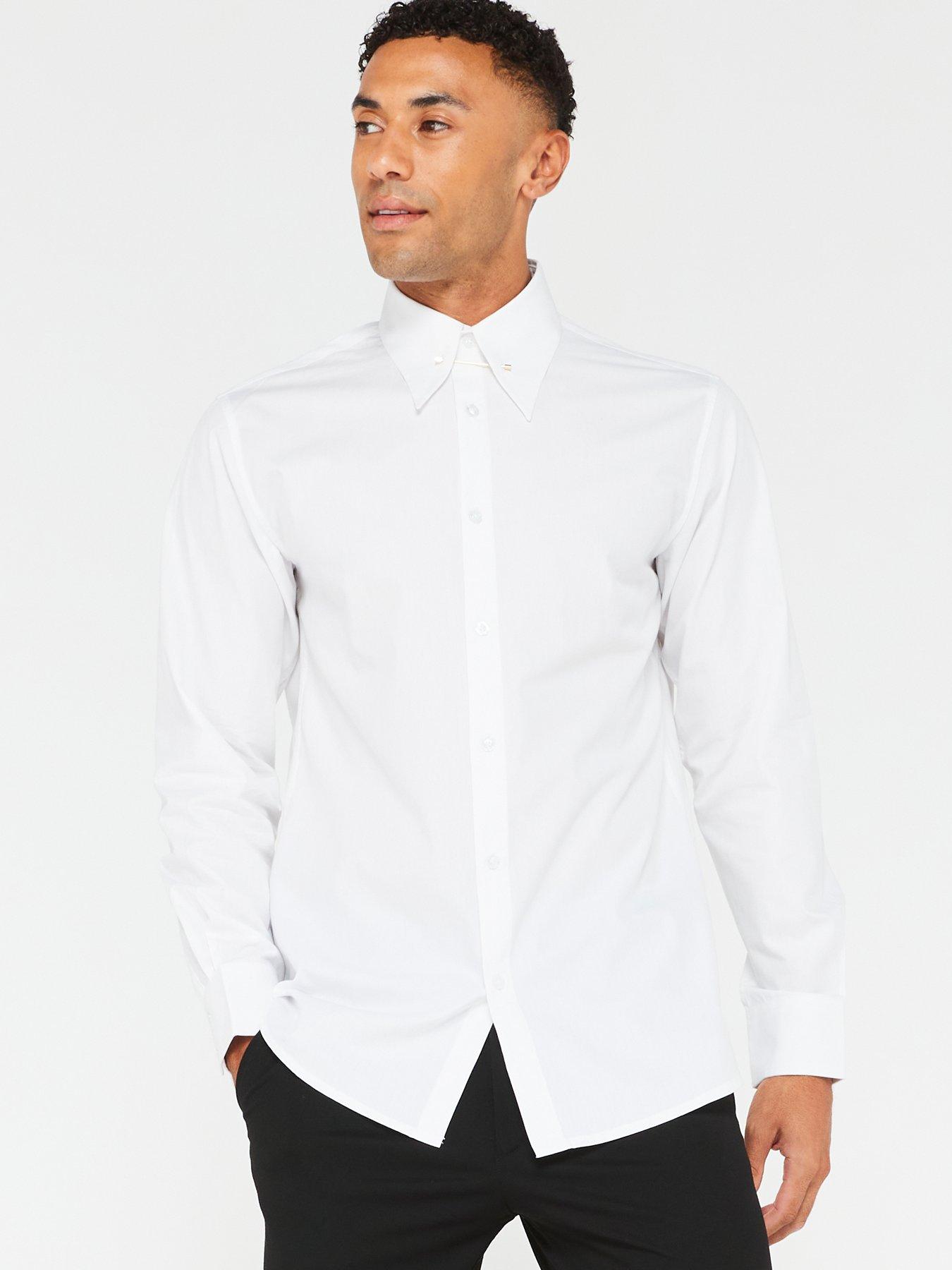Image 1 of 4 of Peter Werth X Very Long Sleeve Collar Bar Shirt - White