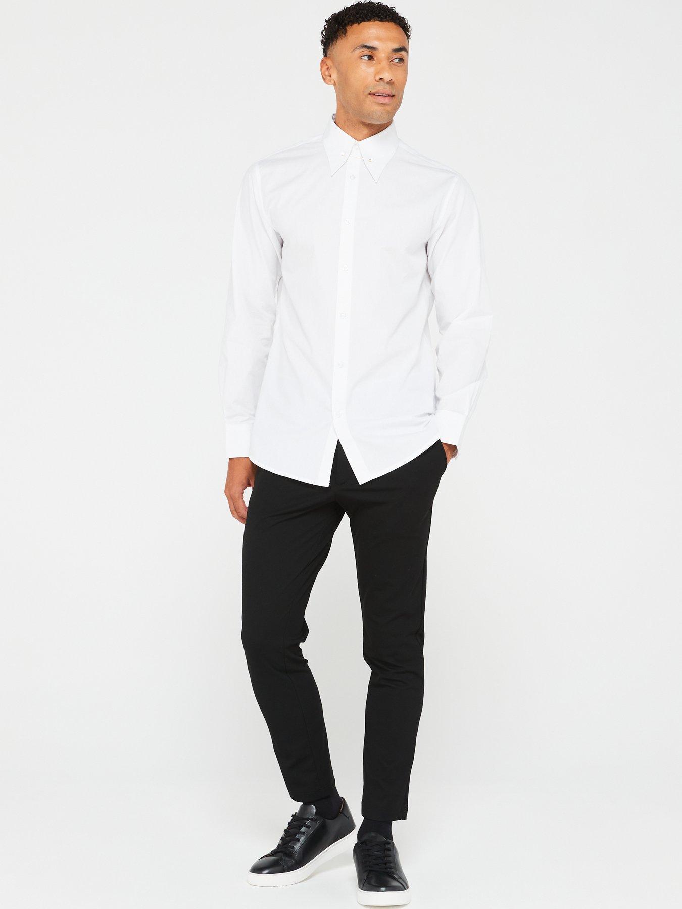 Image 3 of 4 of Peter Werth X Very Long Sleeve Collar Bar Shirt - White