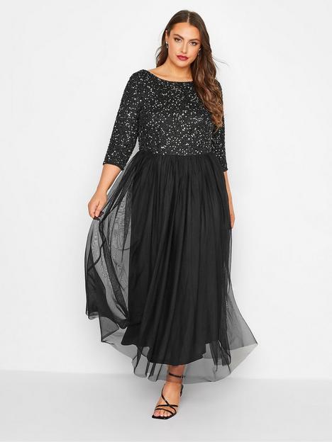 yours-luxe-embellished-long-sleeve-maxi-dress-black