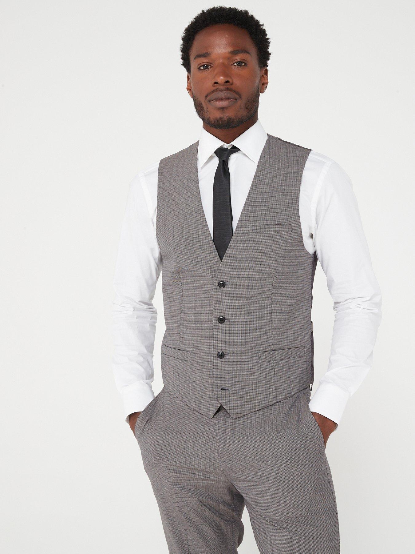 peter-werth-x-very-slim-fit-dogtooth-waistcoat-brown