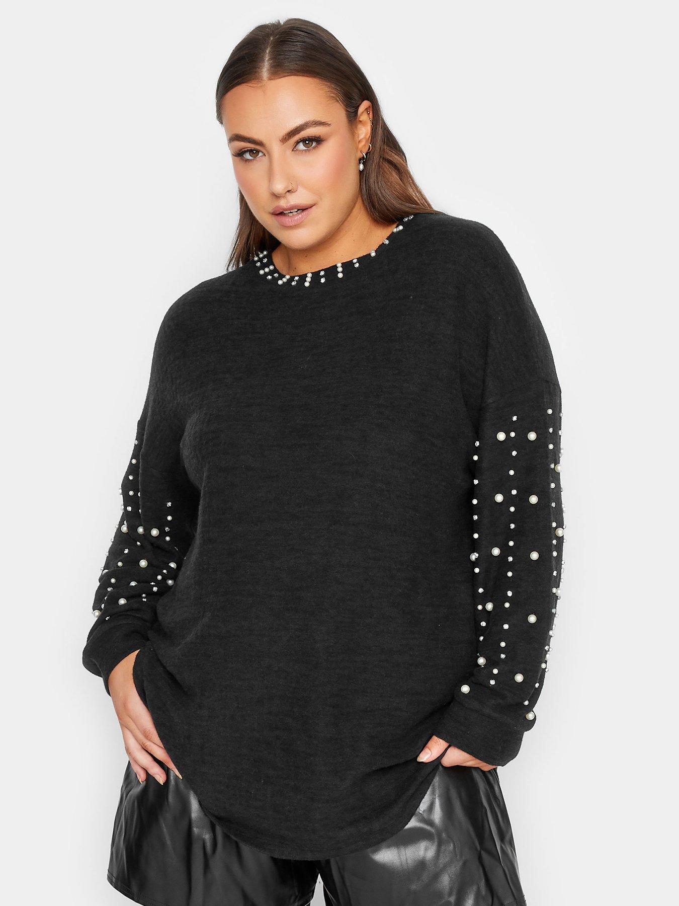 Yours Embellished Jumper - Black