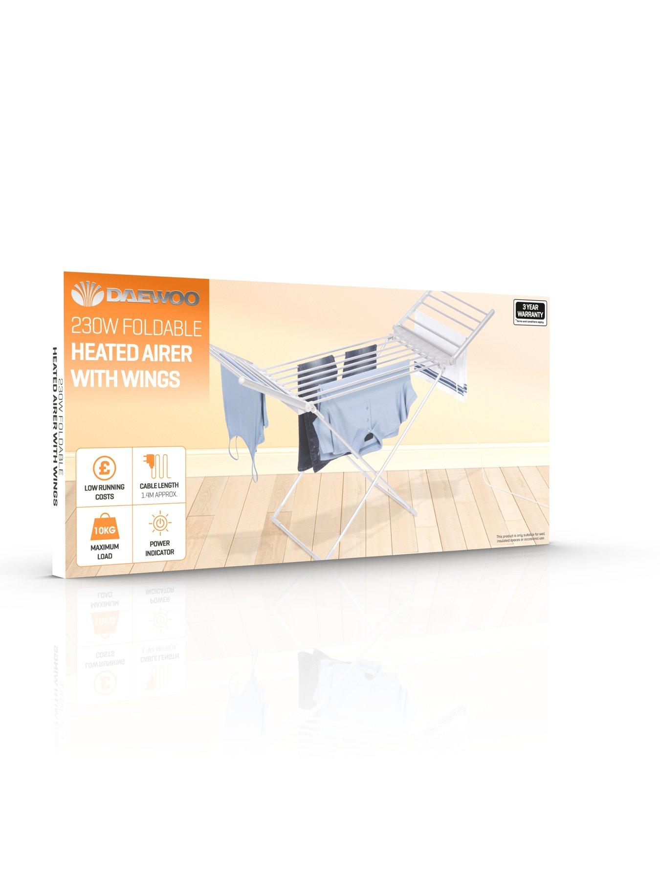 Daewoo Heated Clothes Airer with Wings very.co.uk