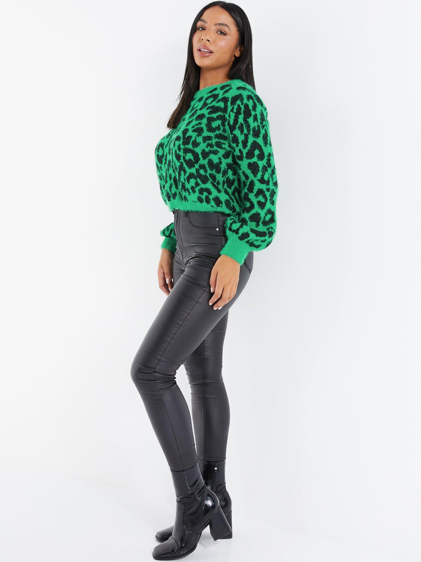 Leopard print clearance cropped jumper