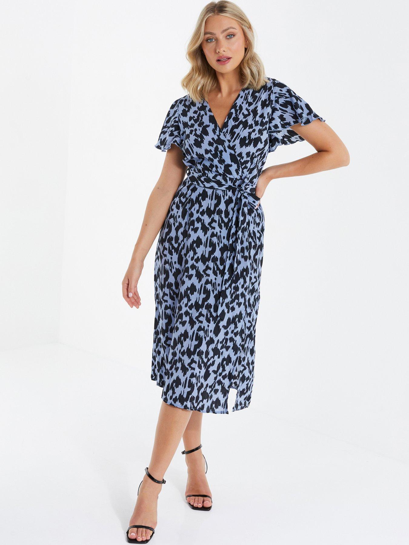 Quiz Animal Print Wrap Midi Dress
