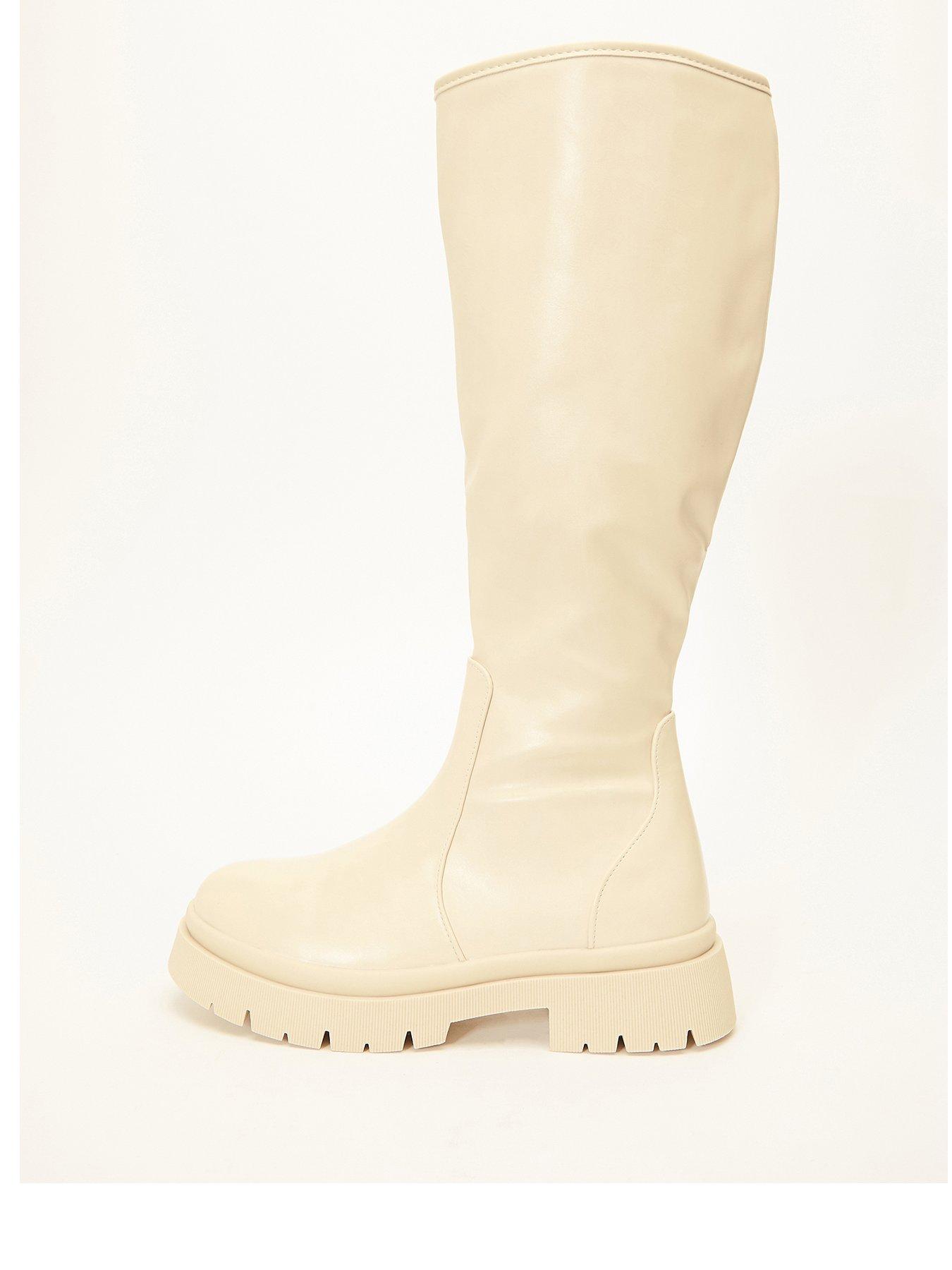 Cream knee cheap high boots uk