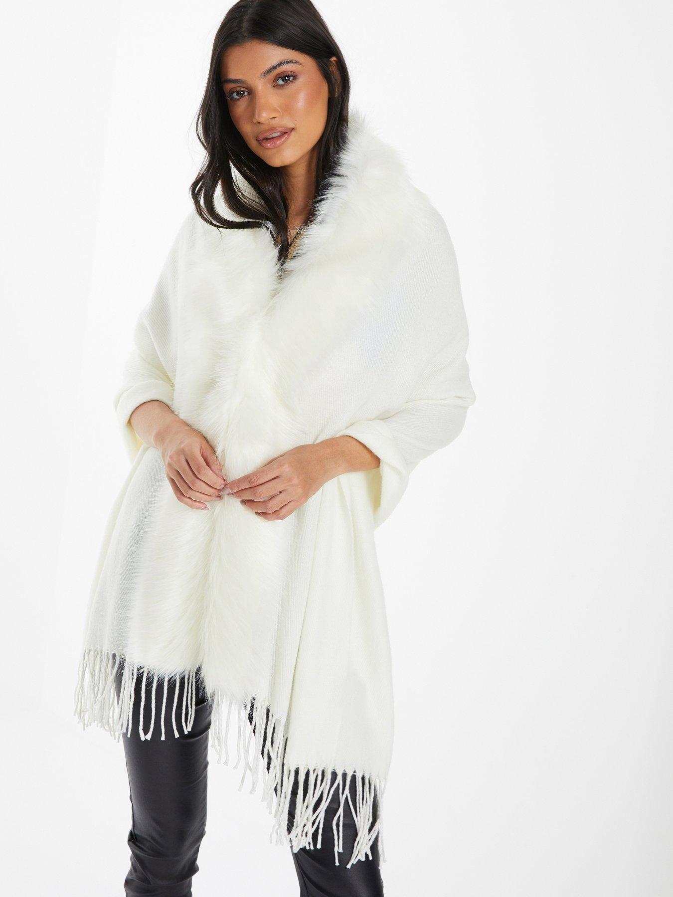 Faux fur sale cape white