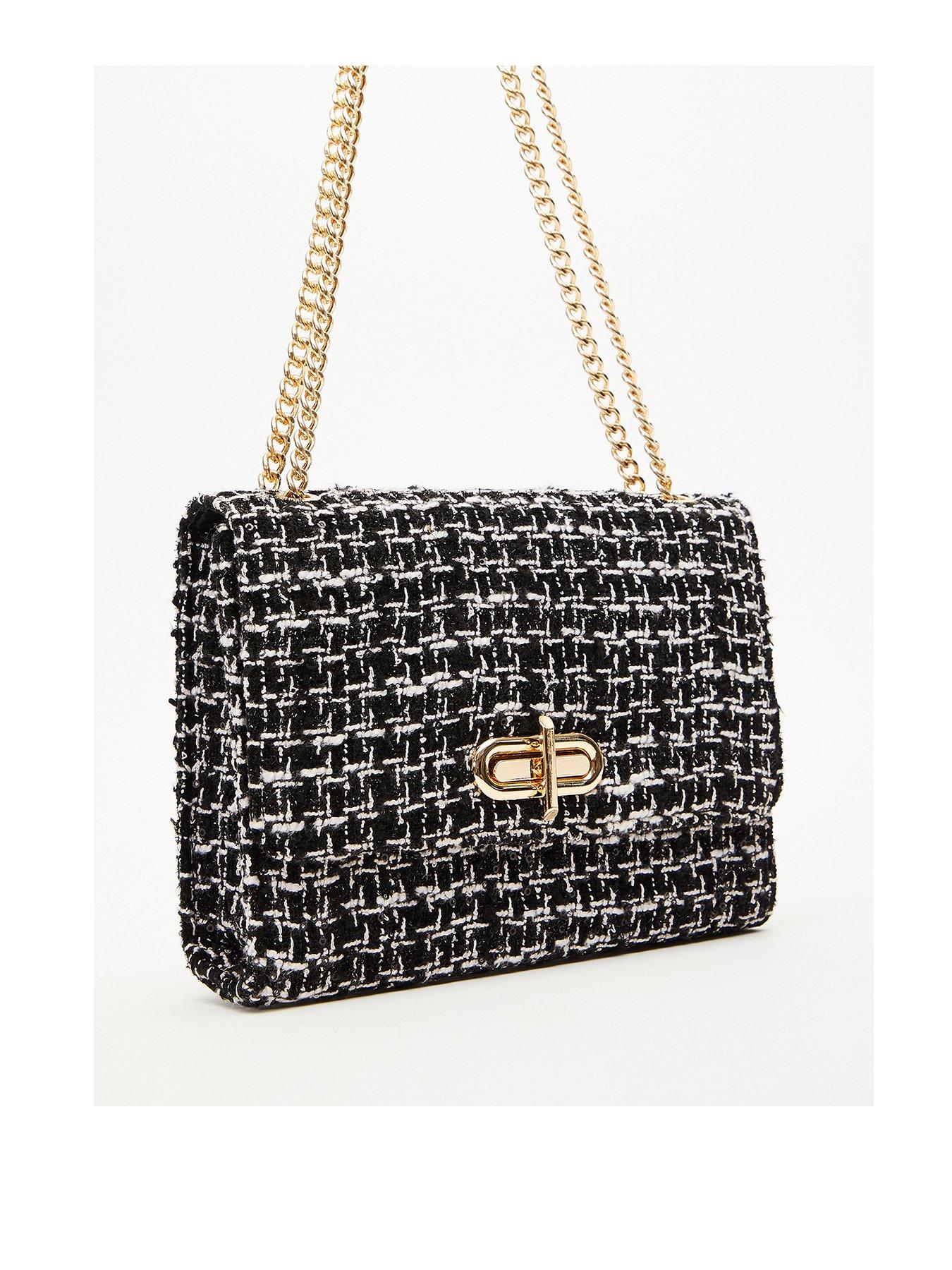 Quiz Tweed Cross Body Bag very.co.uk