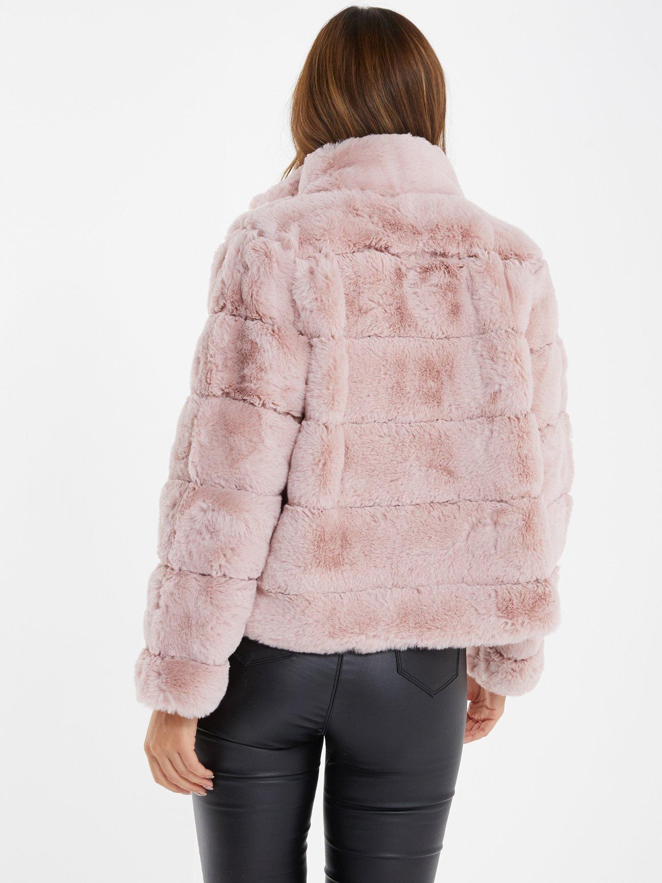 Light pink 2024 faux fur jacket