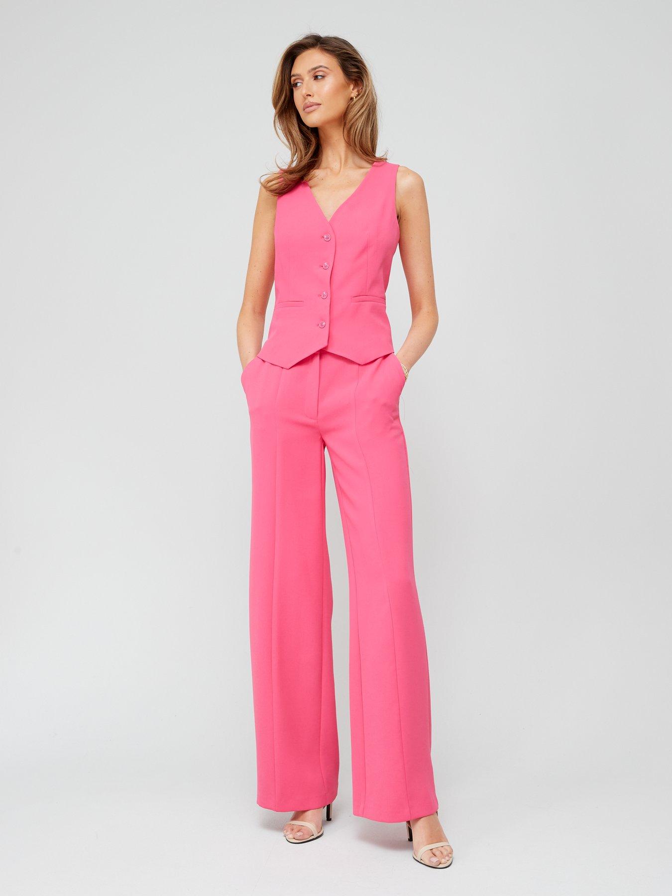 Fig & Basil Formal Waistcoat Co-ord - Pink | very.co.uk