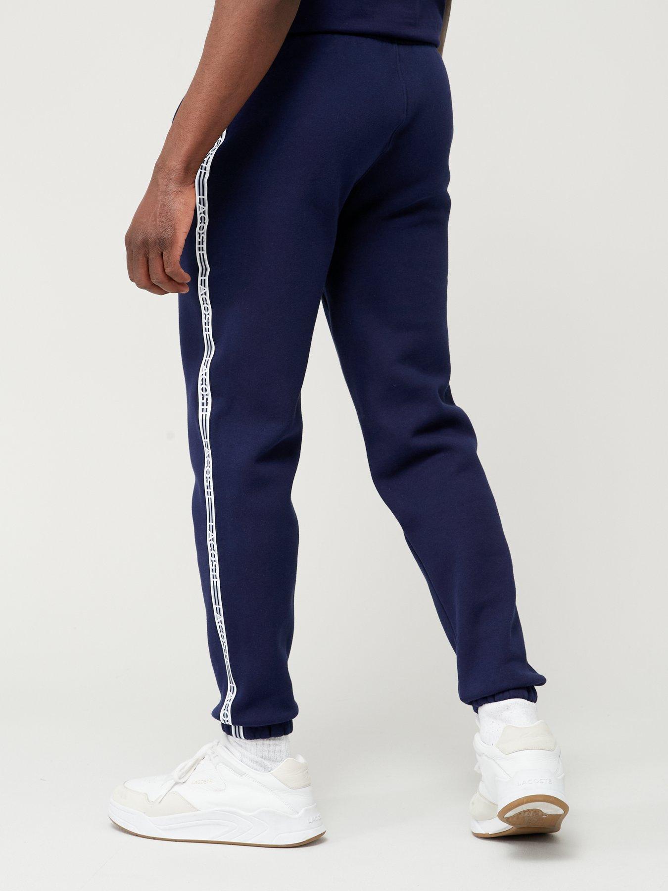 Lacoste Taping Cuffed Joggers - Navy | very.co.uk