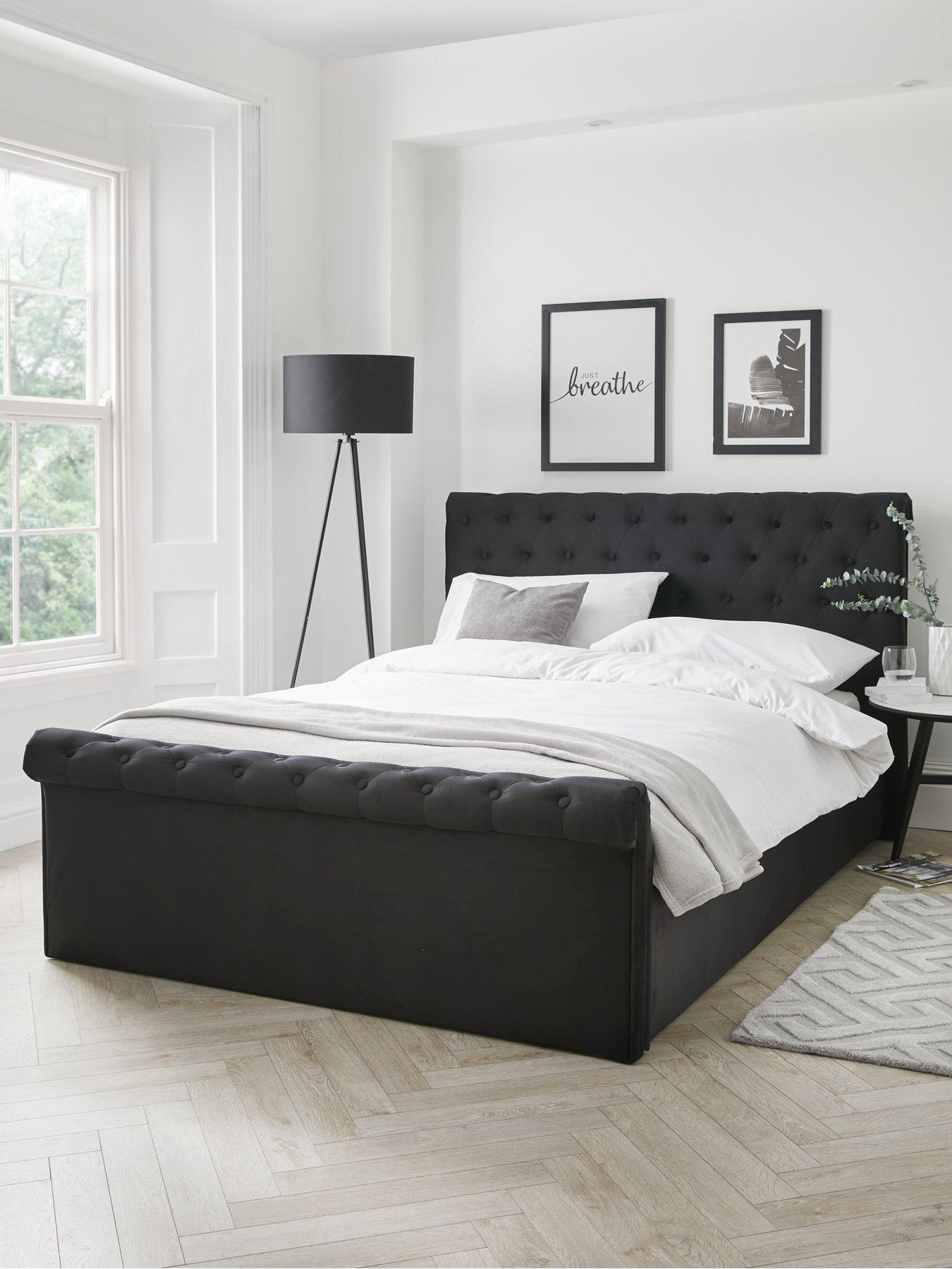 Black double deals sleigh bed