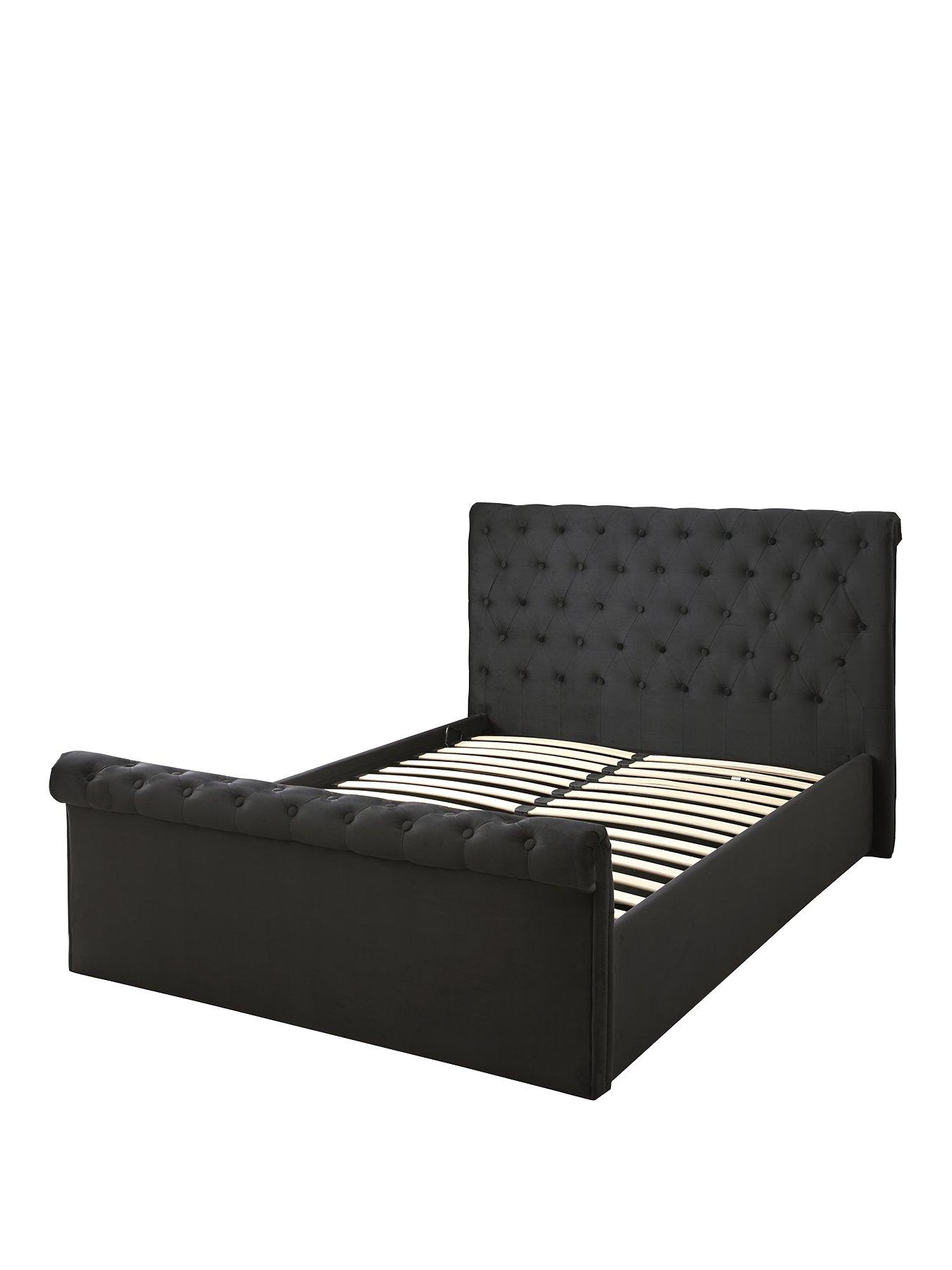 Image 2 of 5 of Aspire Chesterfield Ottoman Storage Bed - Black