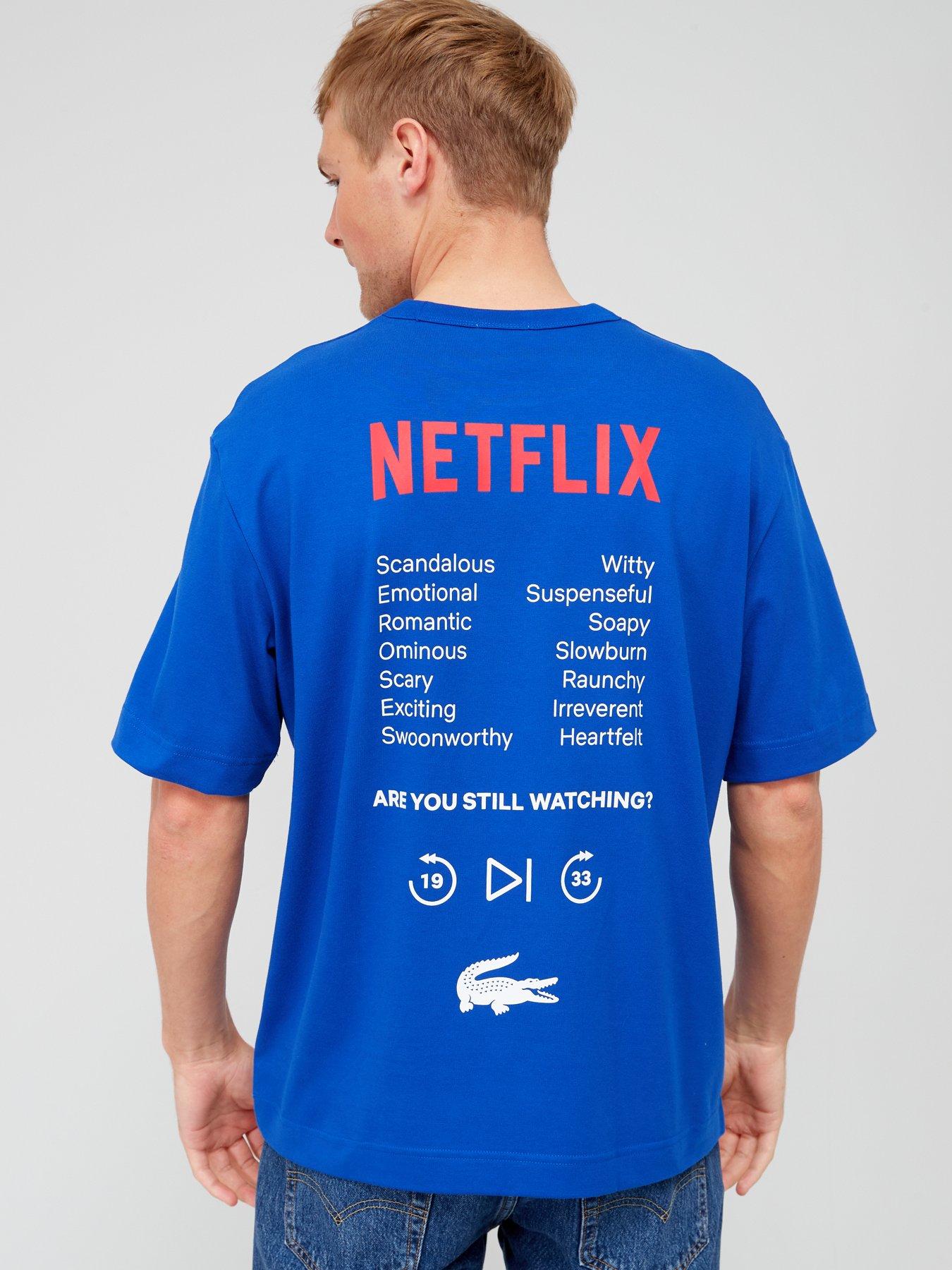 Lacoste x Netflix Back Print T-Shirt - Blue