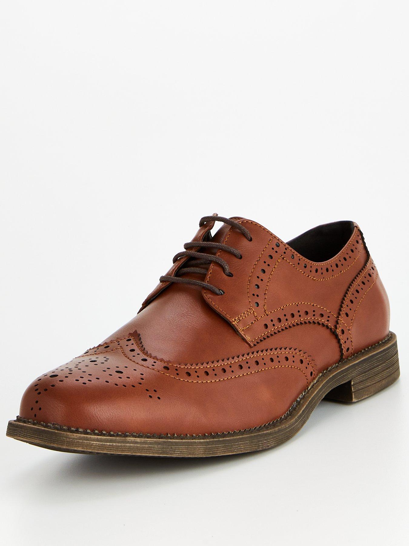 Mens tan brogues wide on sale fit