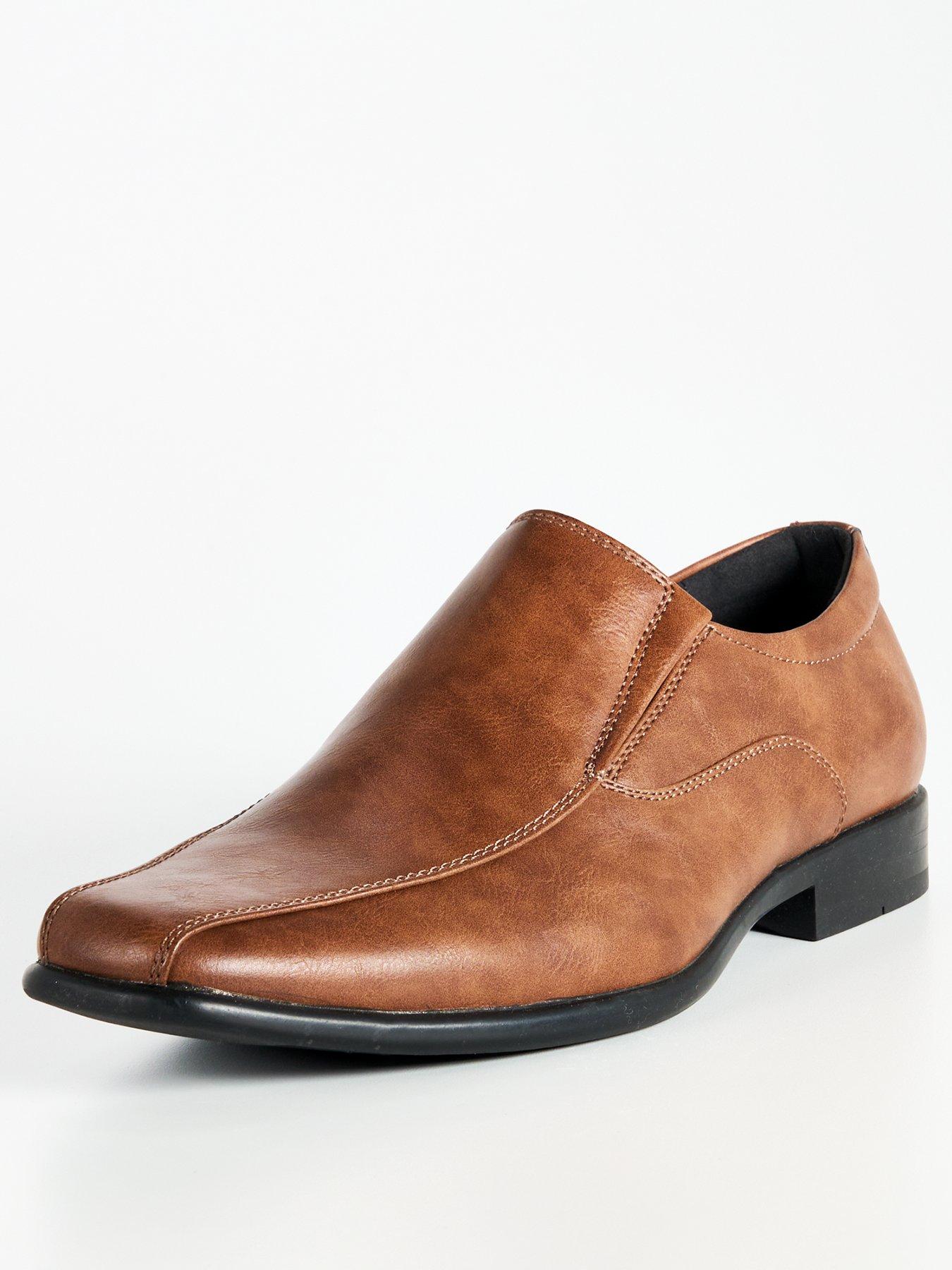 Tan leather slip on 2024 shoes