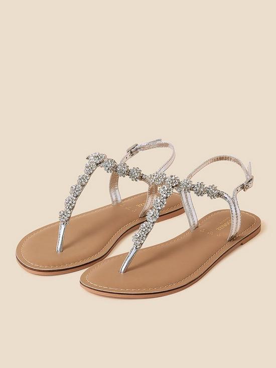 front image of accessorize-reno-silver-sparkle-sandal