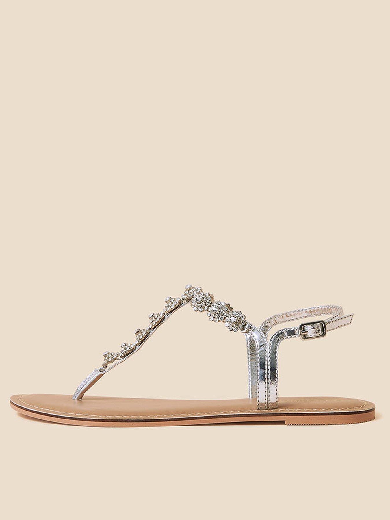Image 2 of 3 of Accessorize Reno Silver Sparkle Sandal