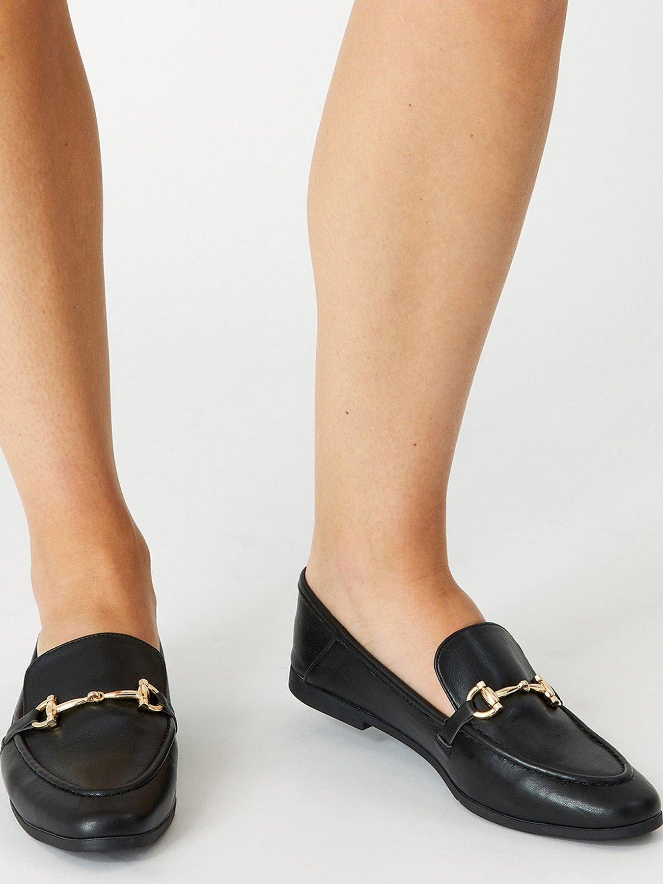 Black loafers with gold bar shop